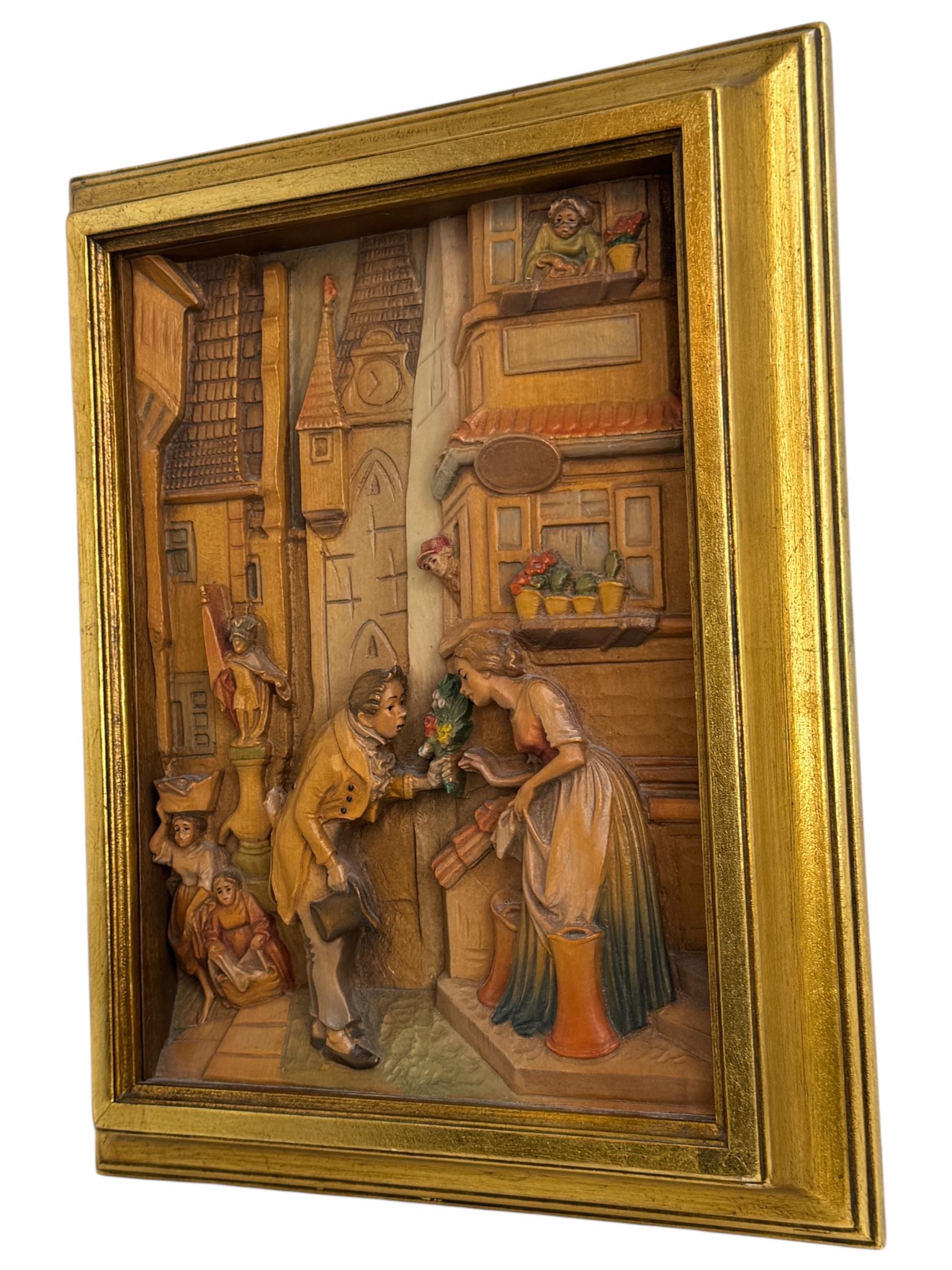 The eternal wedding man von Carl Spitzweg Vintage Anri Moroder-Schnitzerei „The eternal wedding man“ (Barock) im Angebot