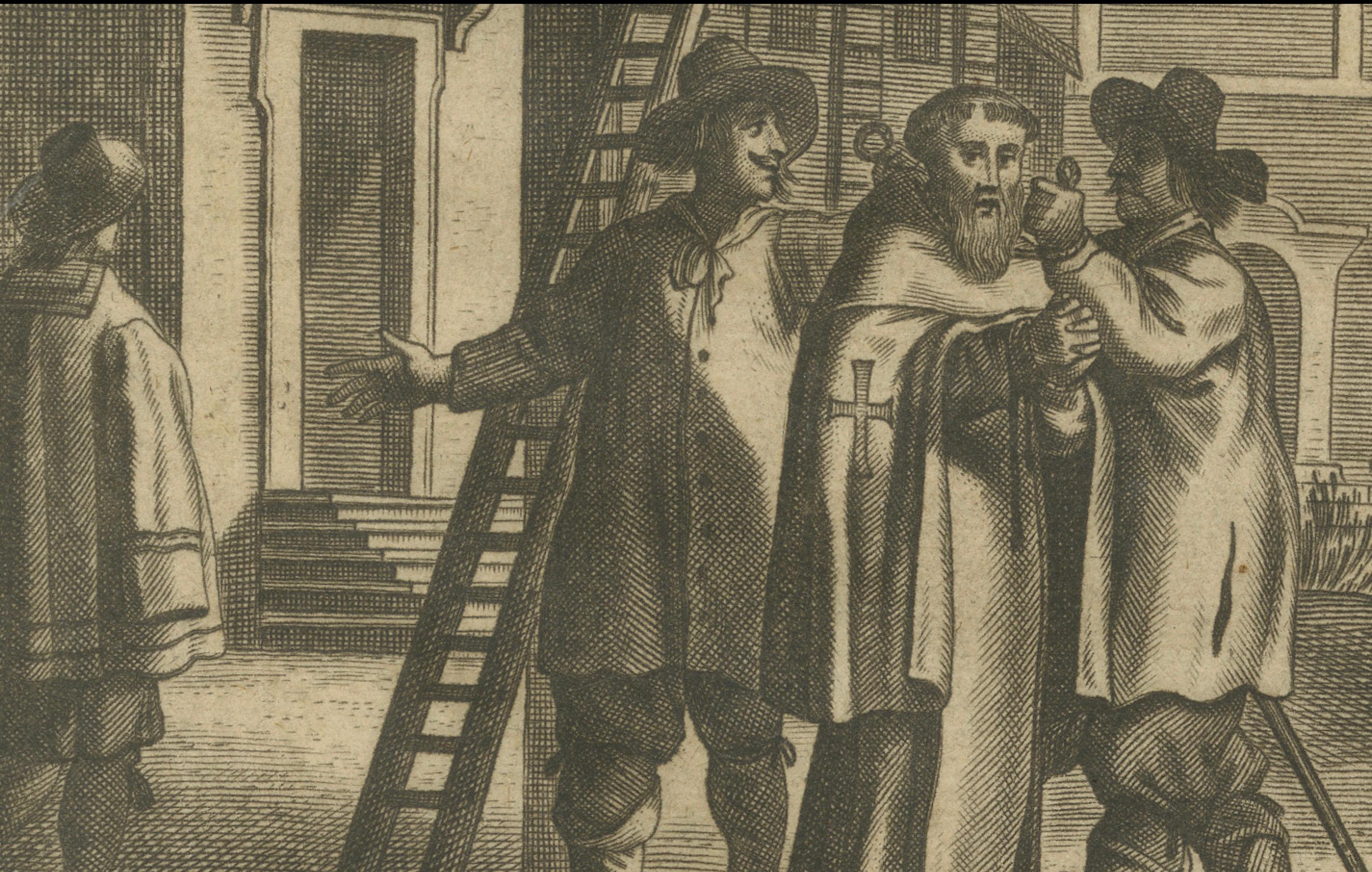 Die execution of Doctor Reginaldus for Opposing Henry VIII.'s Reformation, um 1680 (Spätes 17. Jahrhundert) im Angebot