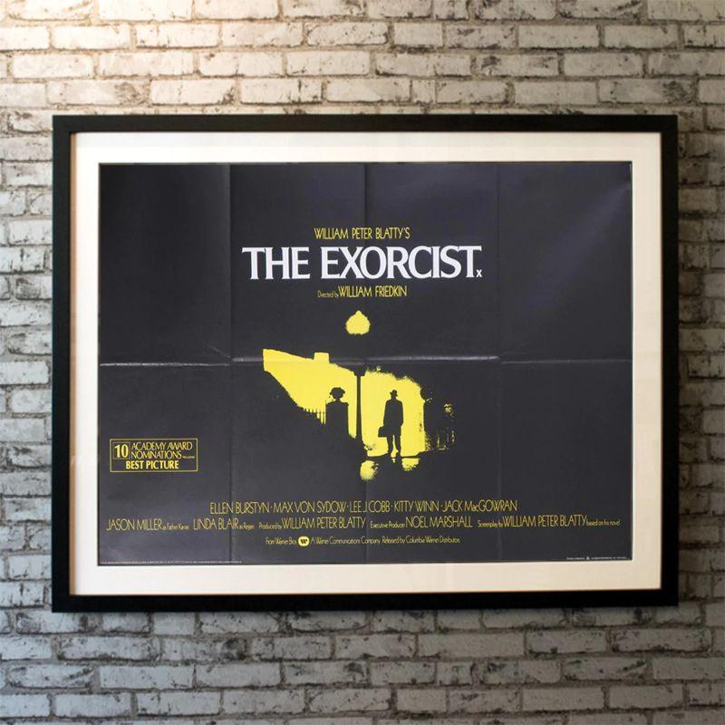 The Exorcist, Unframed Poster, 1973

Original British Quad (30 x 40 inches). A landmark film. The Exorcist not only won an Oscar, it also became the bench mark by which horror movies would be measured. When a 12-year-old girl is possessed by a