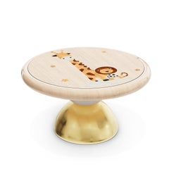 The Explorer Play Table – Handcrafted Safari Marquetry Table with Gold Leaf