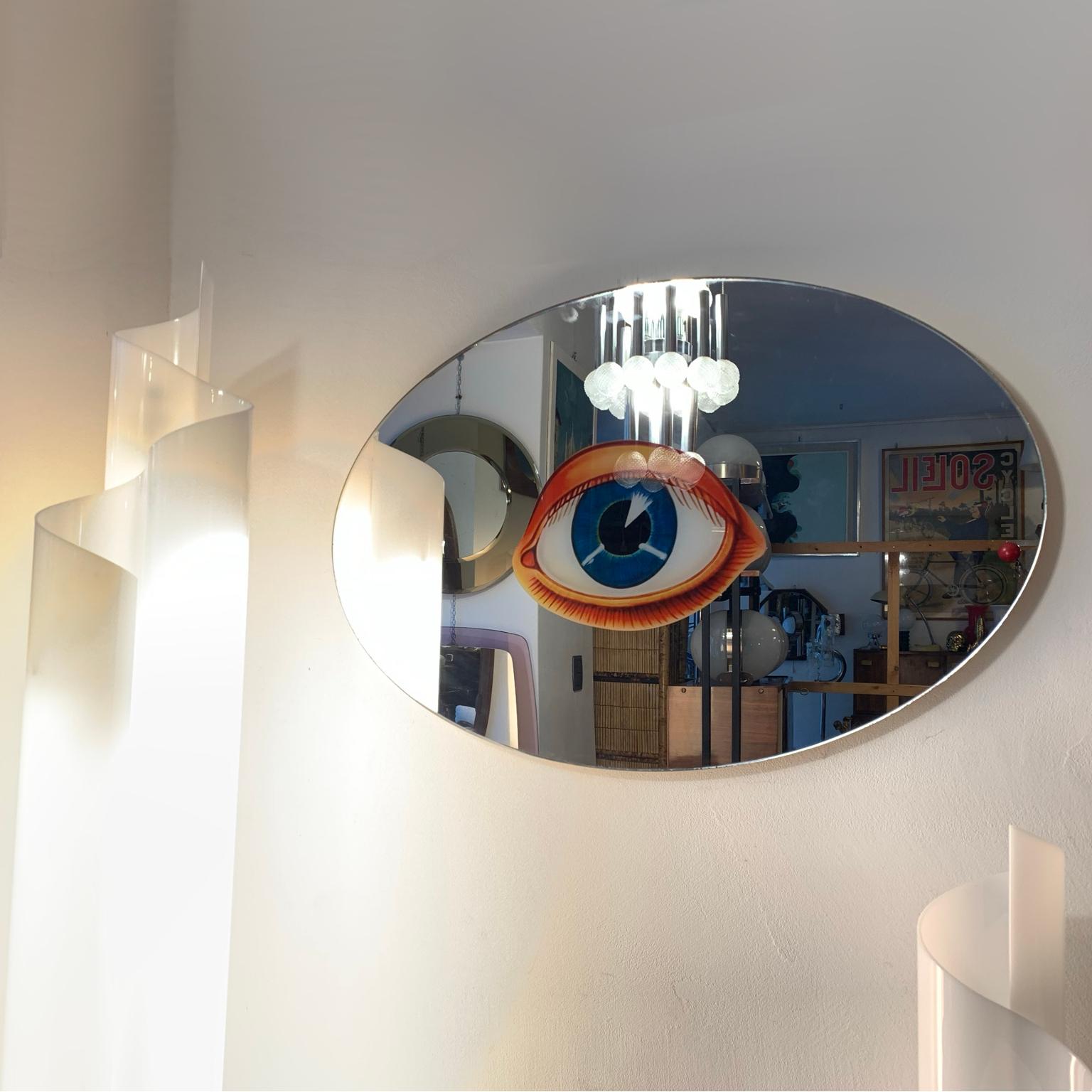 The Eye - 21st Century Contemporary Limited Edition Oval Wall Mirror with Print 2