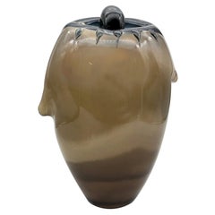 The Eye Dark Amber Vase by Toso Cristiano