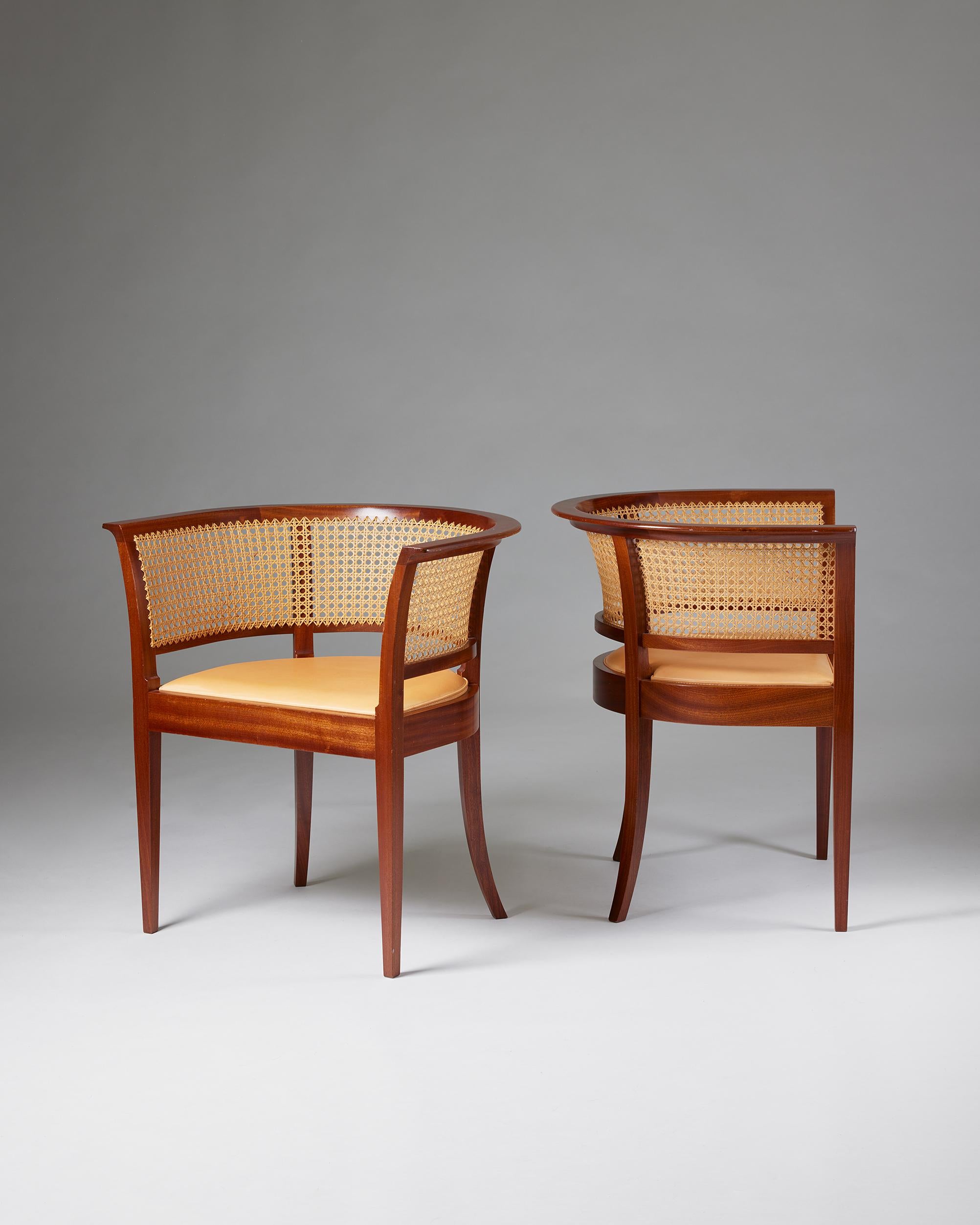 Leather ‘The Faaborg Chair’ designed by Kaare Klint for Rud. Rasmussen Cabinetmakers For Sale