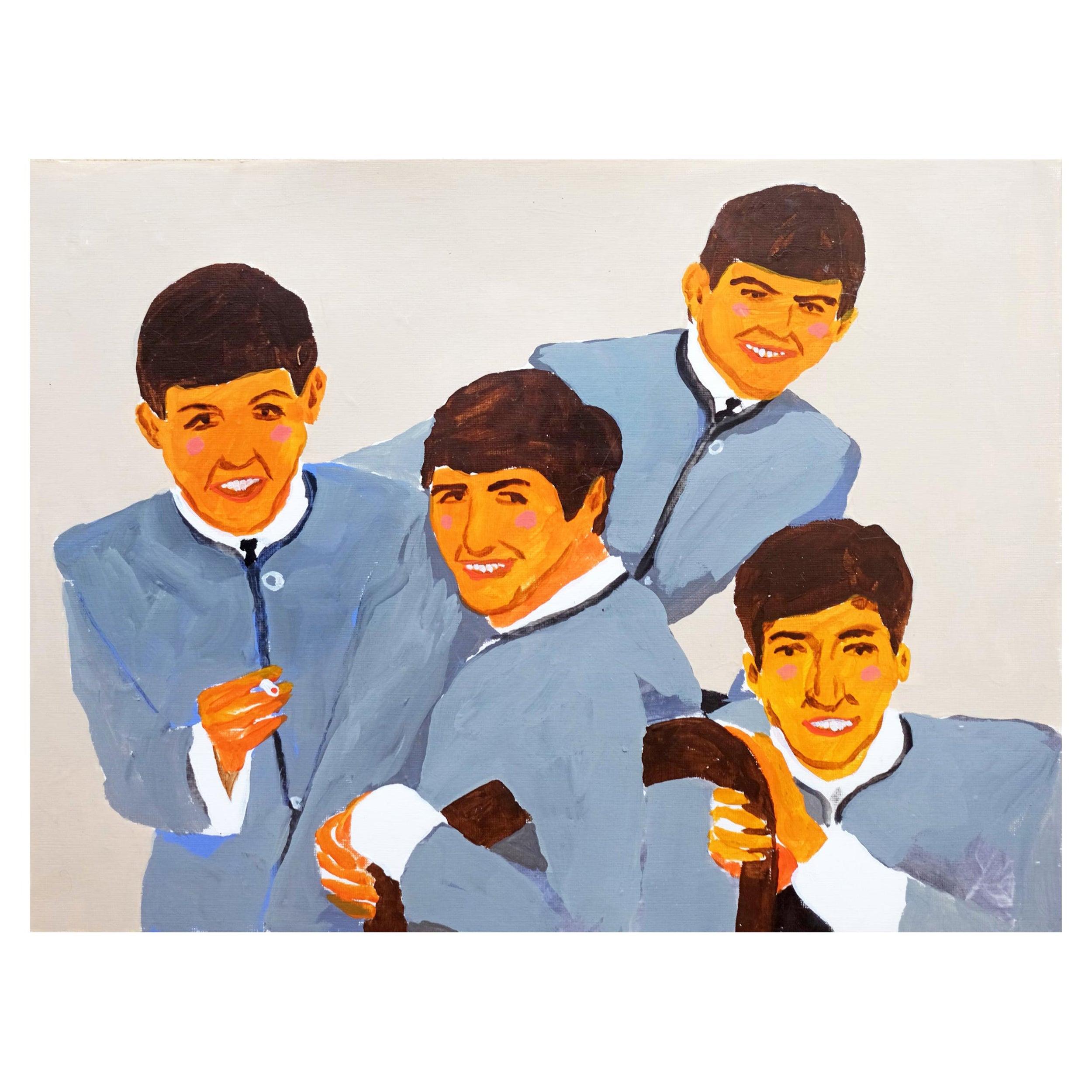 
The Fab Four
 Beatles Portrait Painting by Alan Fears Acrylic on Paper For Sale