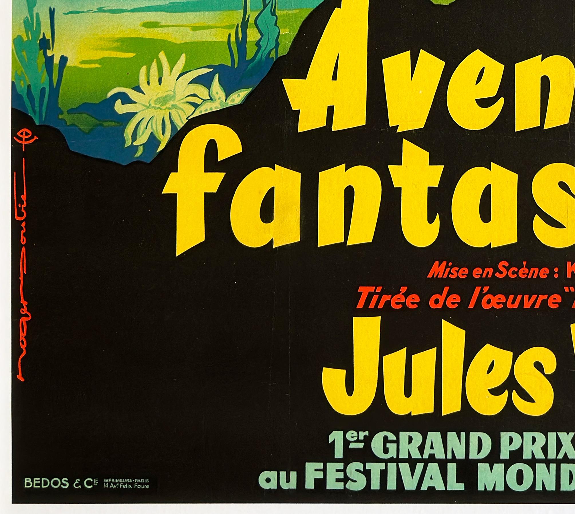 THE FABULOUS WORLD OF JULES VERNE 1961 French Grande Film Movie Poster, SOUBIE For Sale 2