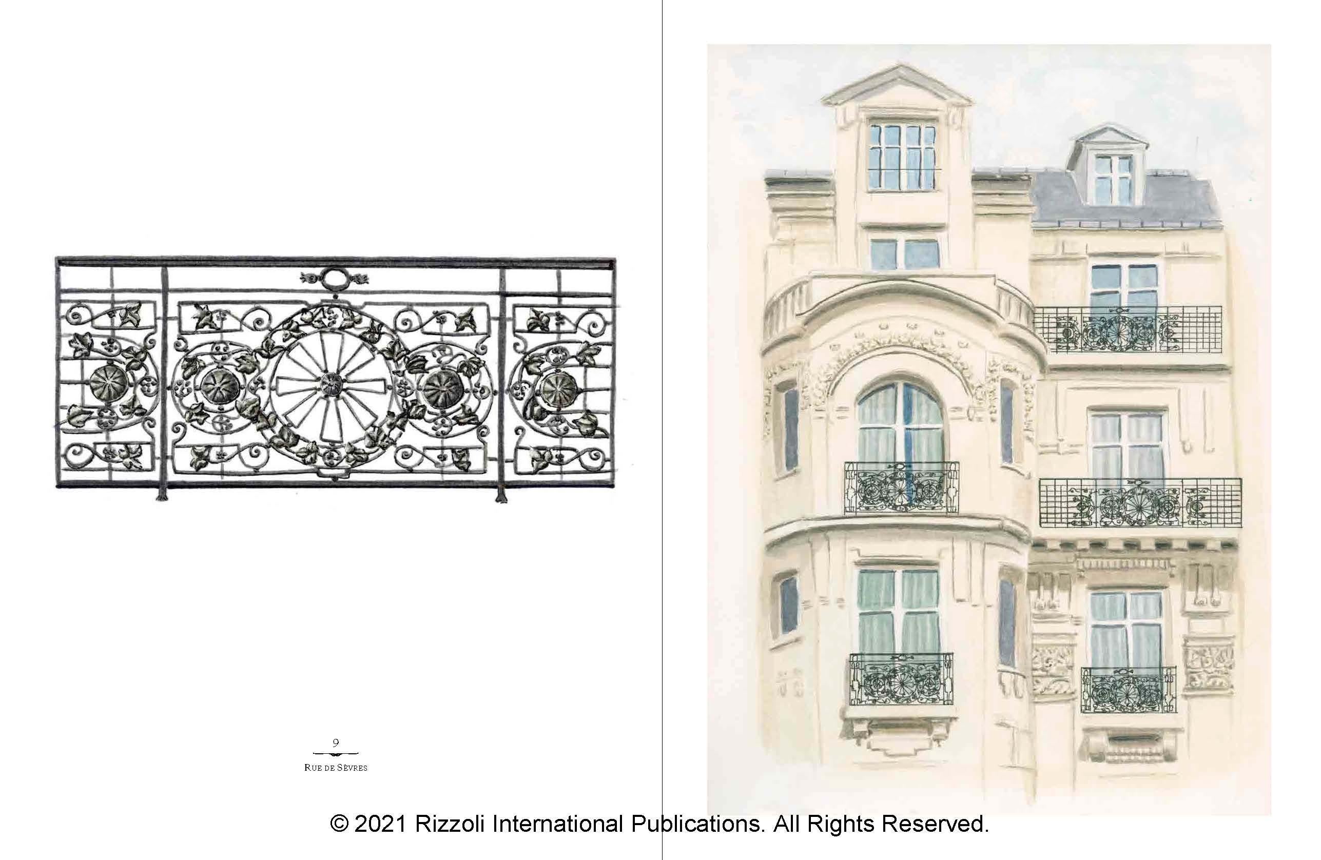 Lively watercolors and ink drawings of refined facades draw a compelling portrait of Paris, where each building is accompanied by its delightful ornamental details.

This elegant book invites readers to lift up their eyes while strolling