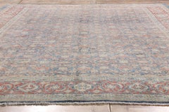 The Faded Azure Court: An Antique Persian Tabriz of Timeless Elegance
