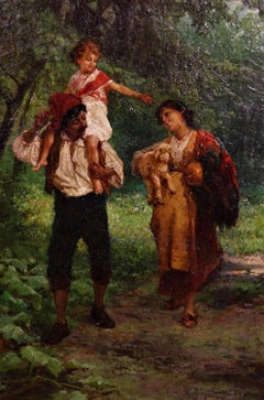 19th Century Italian Painting by Leopoldina Zanetti Borzino (Italian 1826-1902)