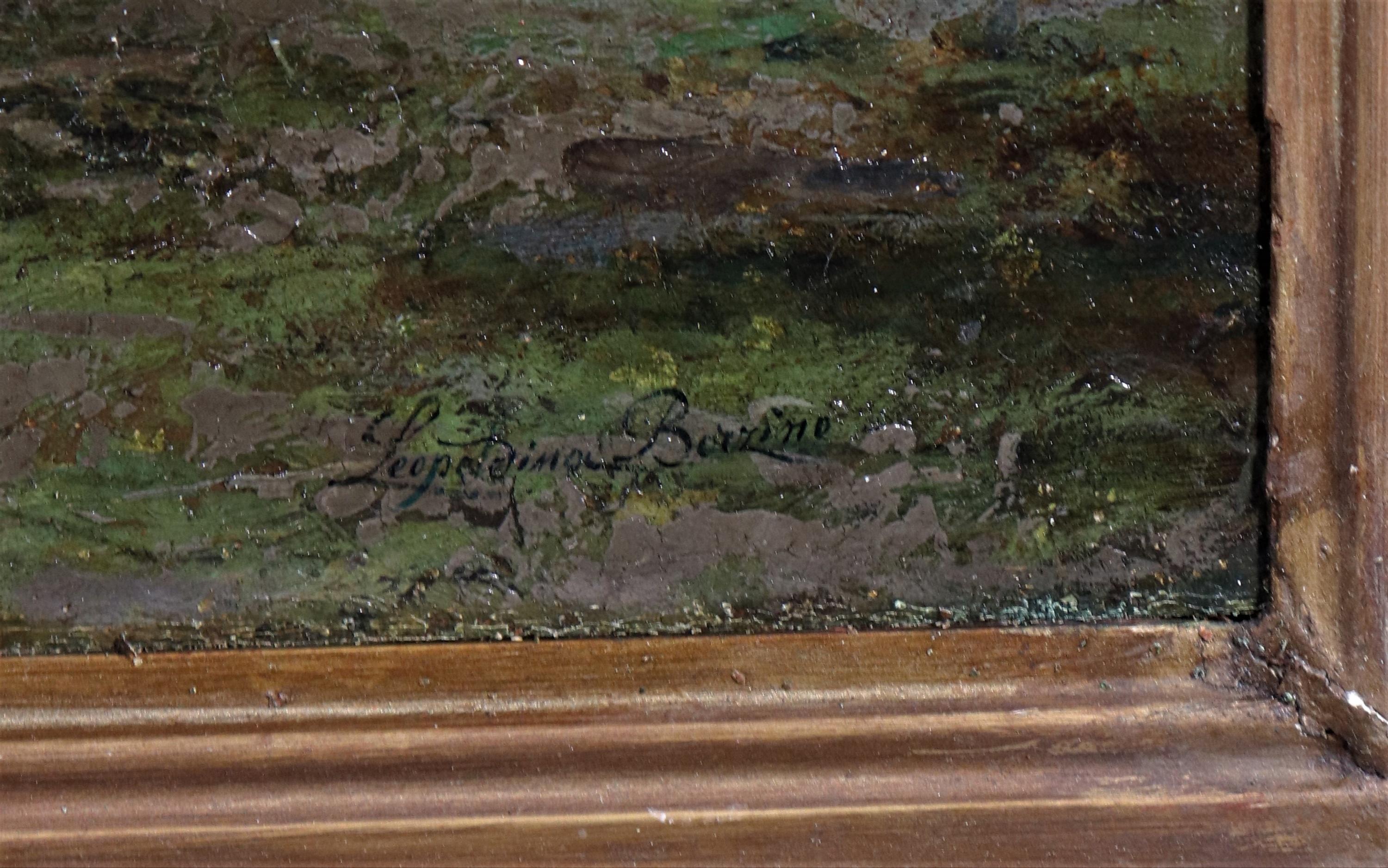Italienisches Gemälde des 19. Jahrhunderts von Leopoldina Zanetti Borzino (Italiener, 1826-1902) im Zustand „Gut“ im Angebot in Chicago, IL