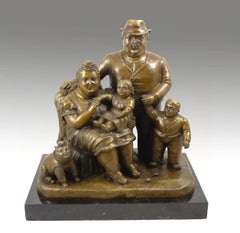 The Family Sculpture in Bronze, Contemporary Style, 20th Century