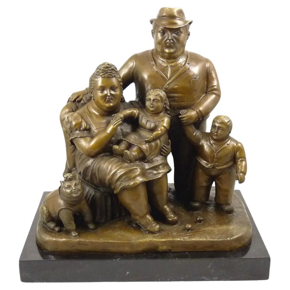 La famille Sculpture en bronze, style contemporain, 20e siècle