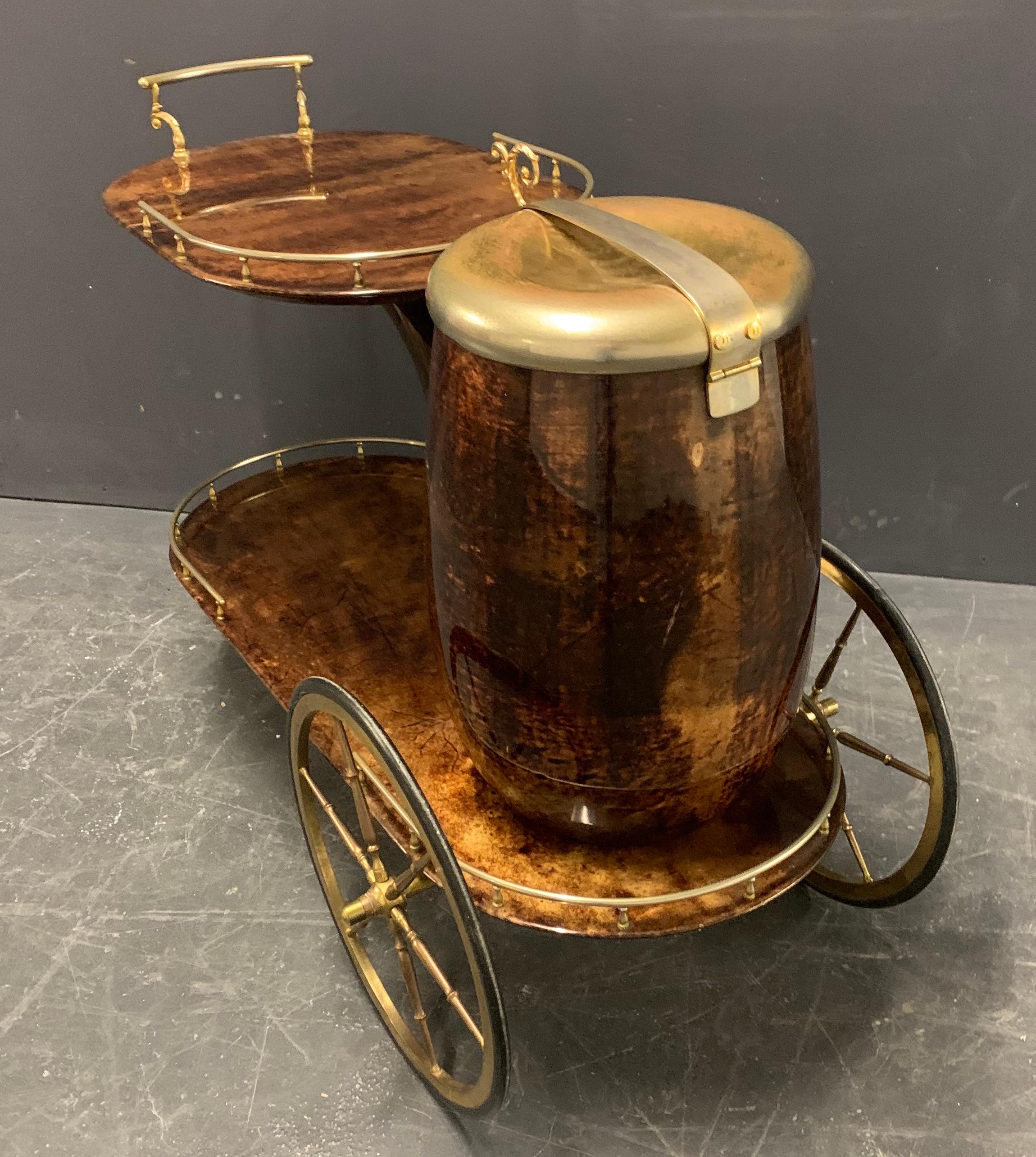 Famous Aldo Tura Pipe Champagne Cooler / Barcart 4