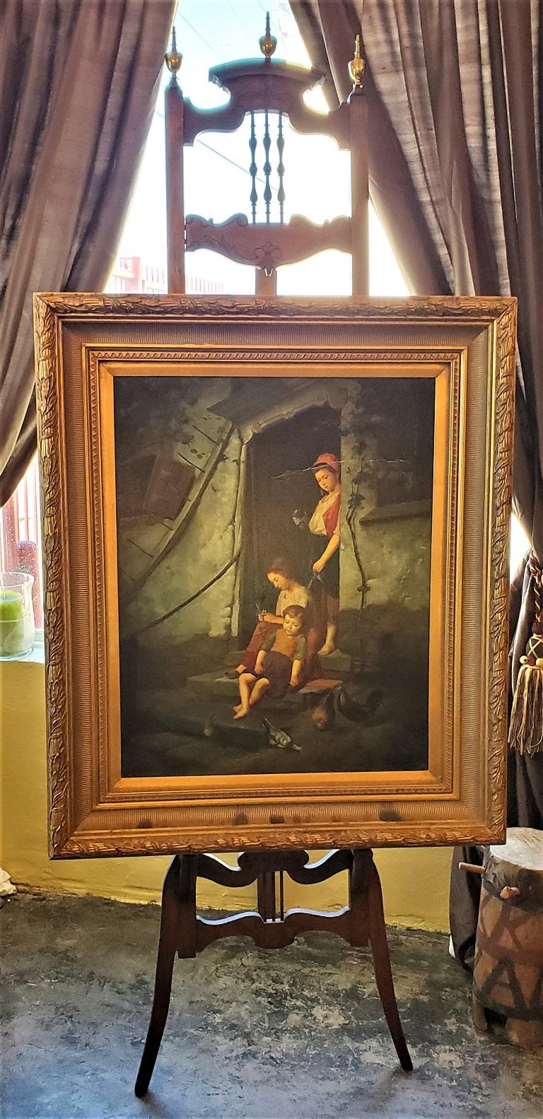 Canvas ‘The Farmer’s Children’ After Theodore Gerard For Sale