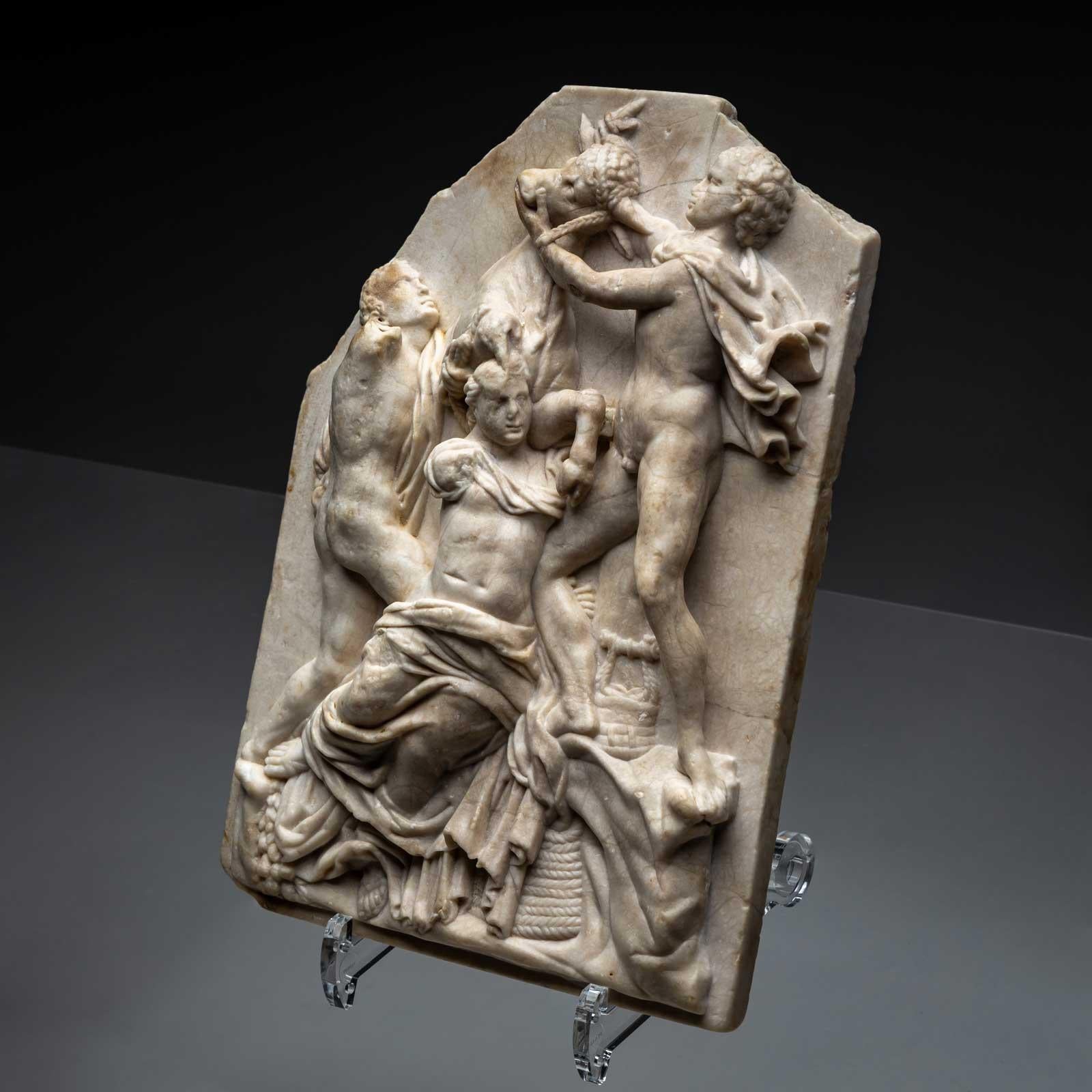 Hand-Carved The Farnese Bull, fragmentary Relief, early 17th Century For Sale