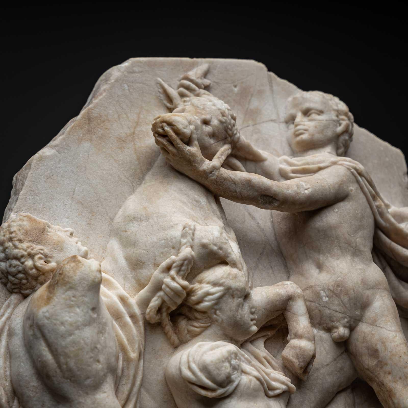 The Farnese Bull, fragmentary Relief, early 17th Century In Good Condition For Sale In Greding, DE