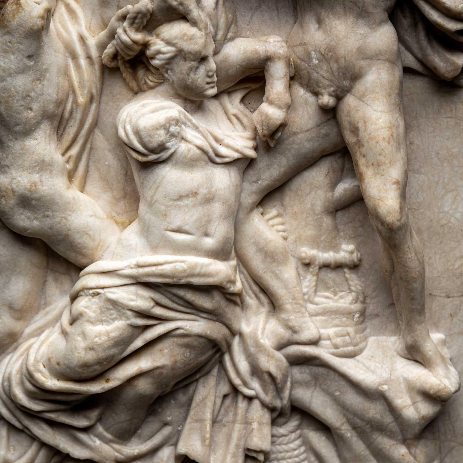 Marble The Farnese Bull, fragmentary Relief, early 17th Century For Sale
