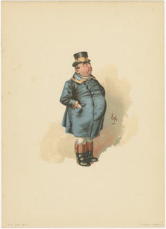 Der dicke Junge aus den Pickwick Papers - Viktorianischer Druck von "Kyd" nach Dickens, 1889