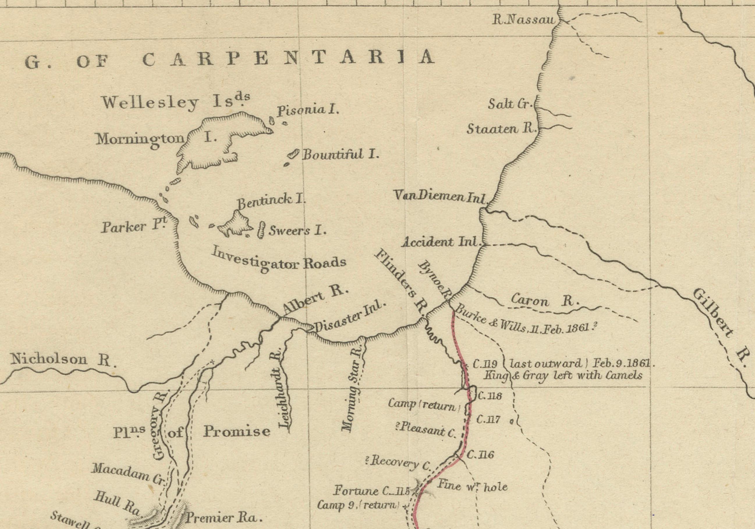 The Fateful Track of The Burke and Wills Expedition in Australiens Outback, 1862 im Zustand „Gut“ im Angebot in Langweer, NL