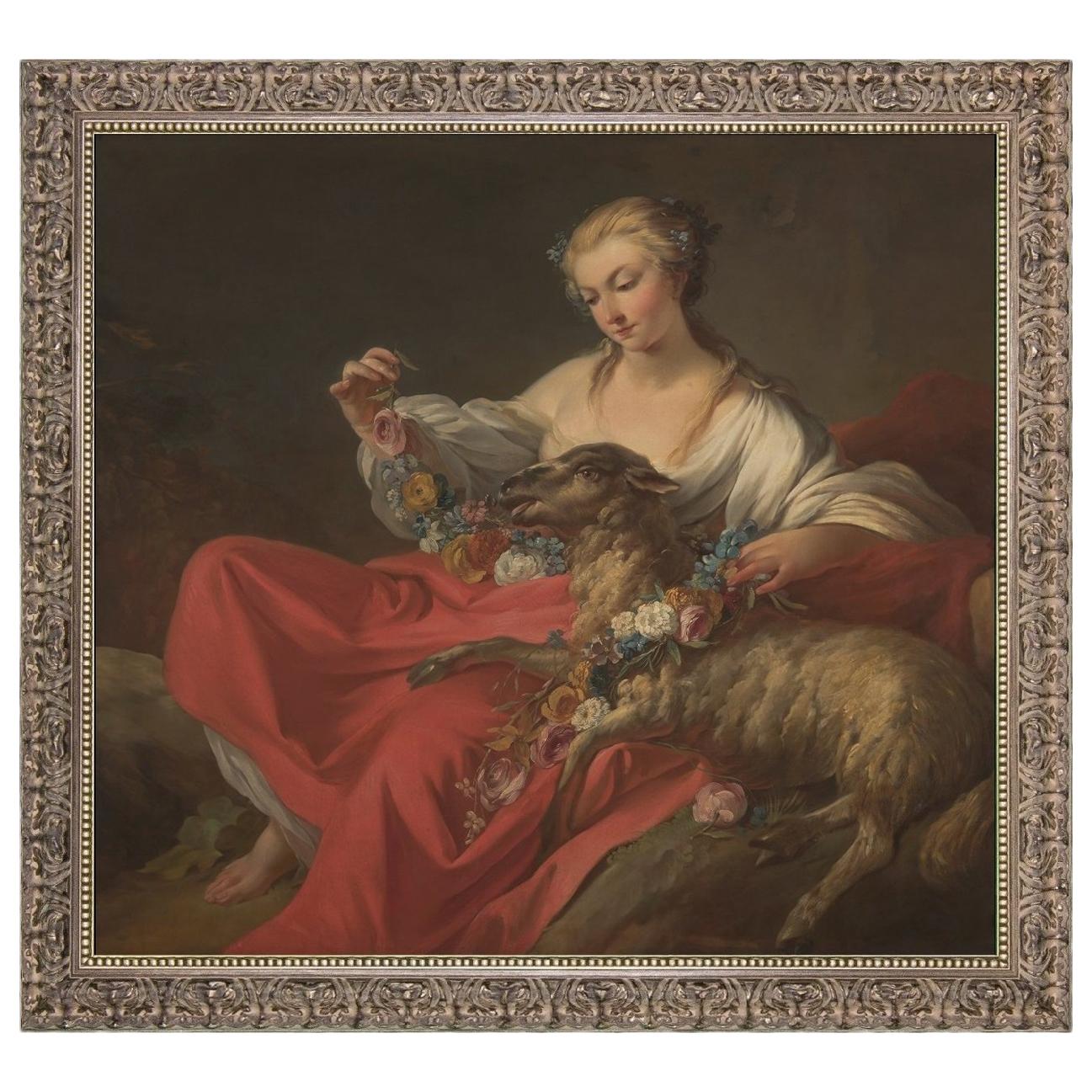 The Favorite Lamb, after Campaign Oil Gallery by Jean-Baptiste Pierre For Sale
