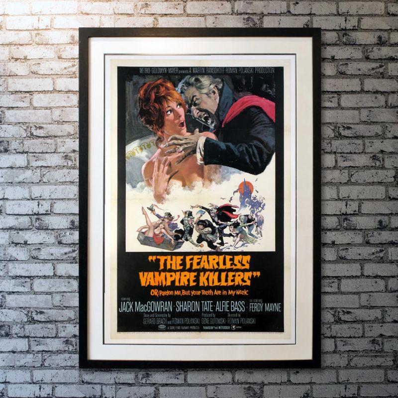 The Fearless Vampire Killers, Unframed Poster, 1967

Original One Sheet (27 x 41 inches). Directed by Roman Polanski. Art by Frank Frazetta. A noted professor and his dim-witted apprentice fall prey to their inquiring vampires, while on the trail