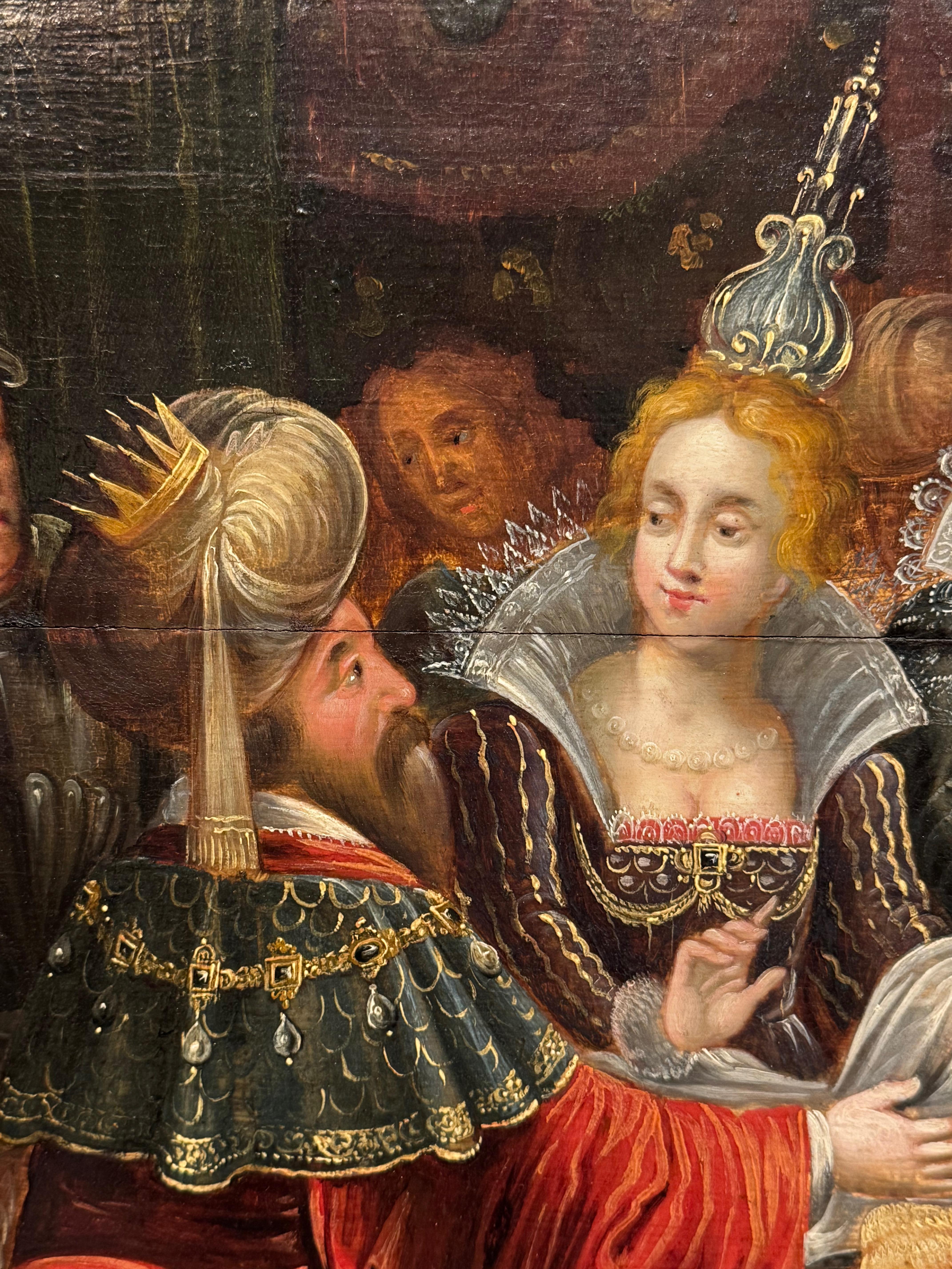 The Feast of Balthazar, Frans FRANKEN II and workshop, 17th c. For Sale 5