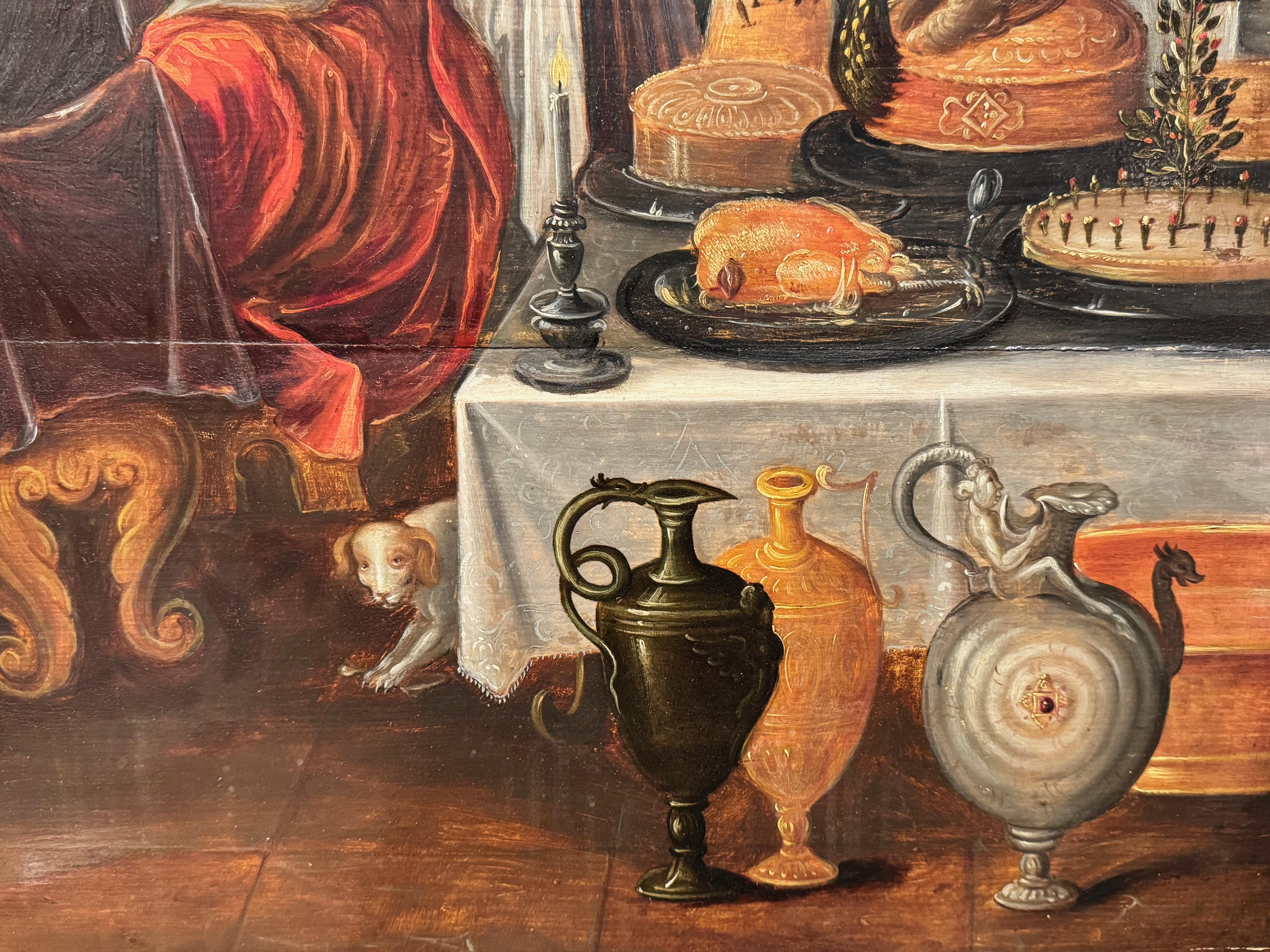 Wood The Feast of Balthazar, Frans FRANKEN II and workshop, 17th c. For Sale