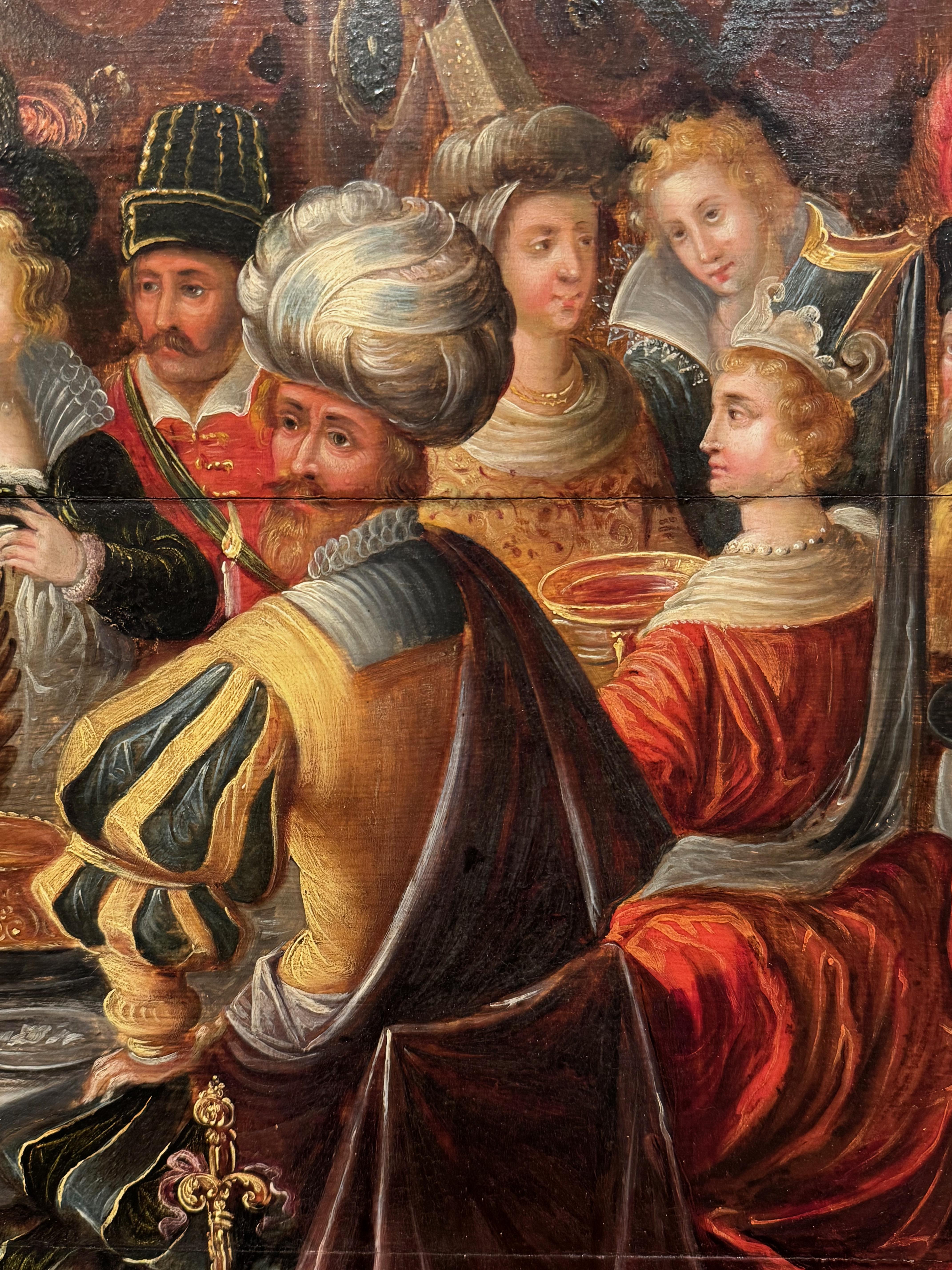The Feast of Balthazar, Frans FRANKEN II and workshop, 17th c. For Sale 1
