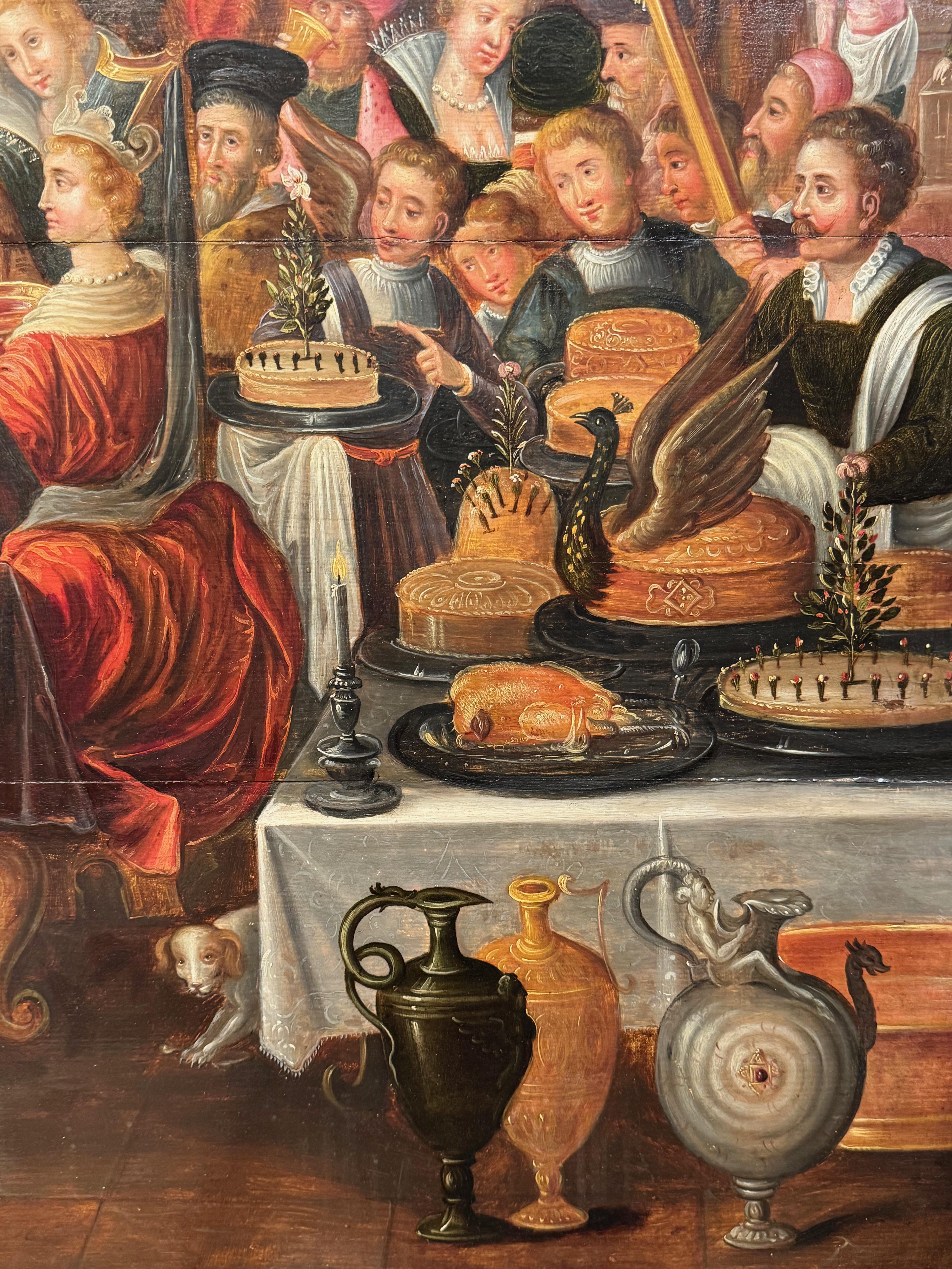 The Feast of Balthazar, Frans FRANKEN II and workshop, 17th c. For Sale 2