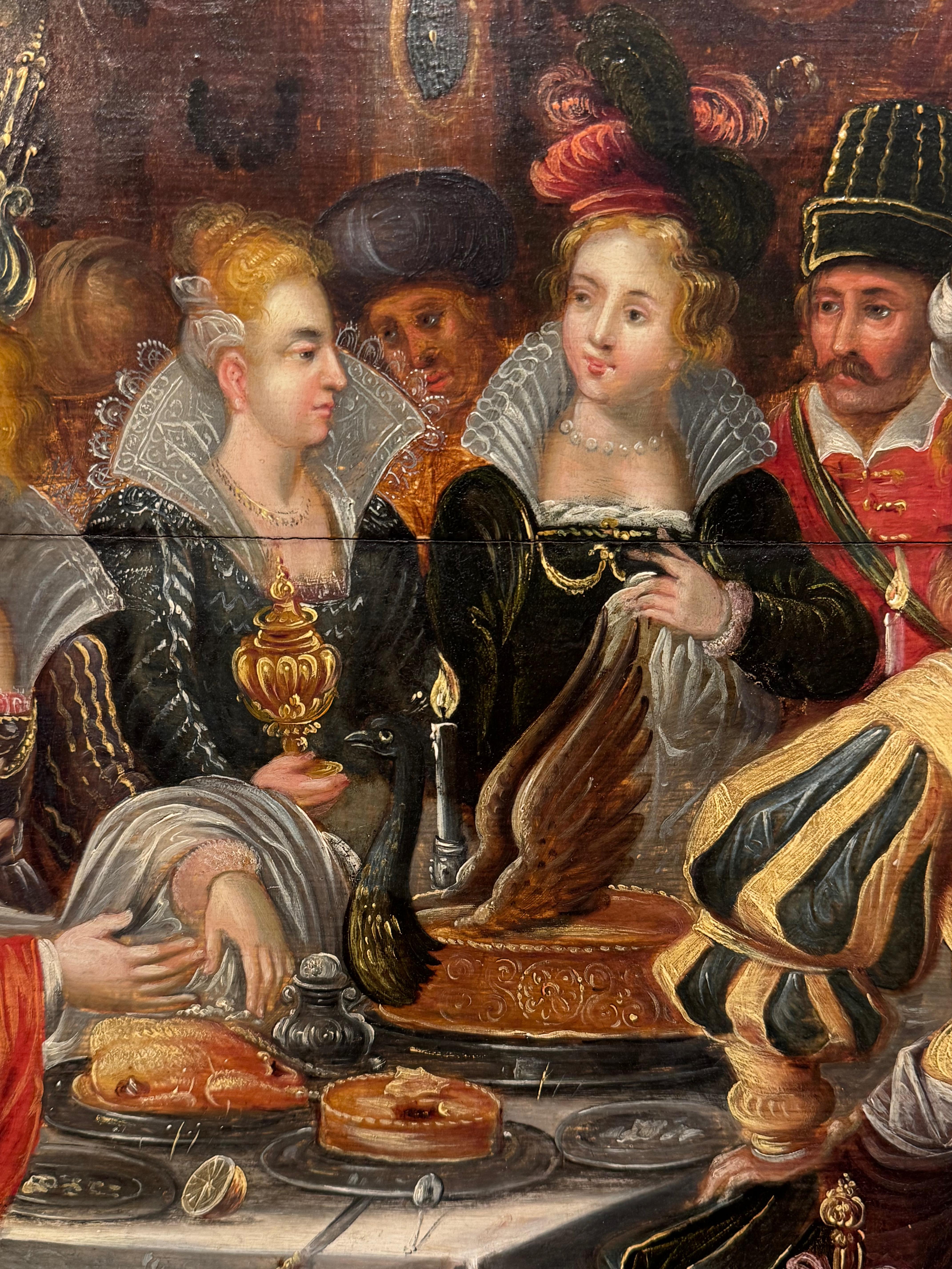 The Feast of Balthazar, Frans FRANKEN II and workshop, 17th c. For Sale 3