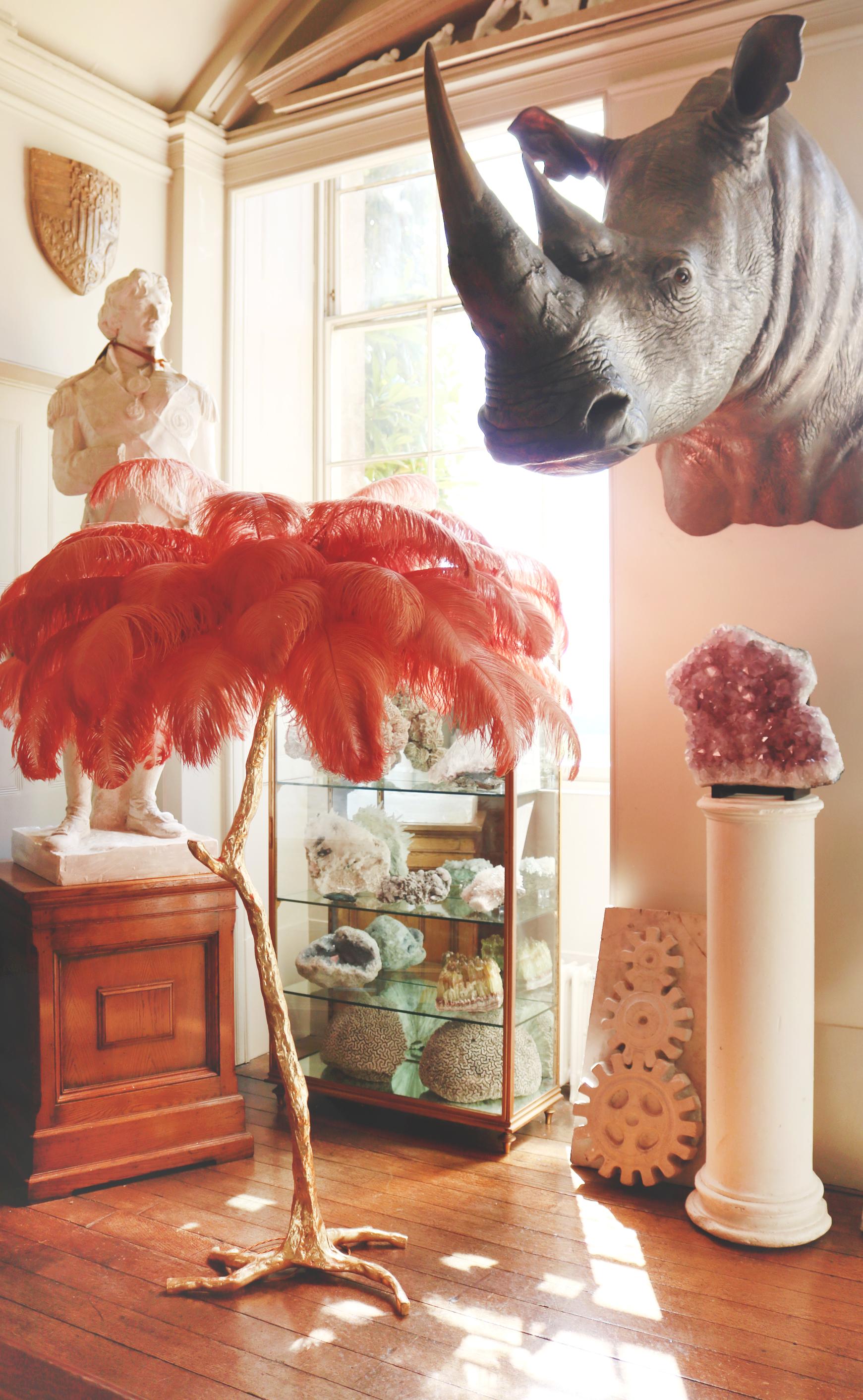 ostrich feather floor lamp