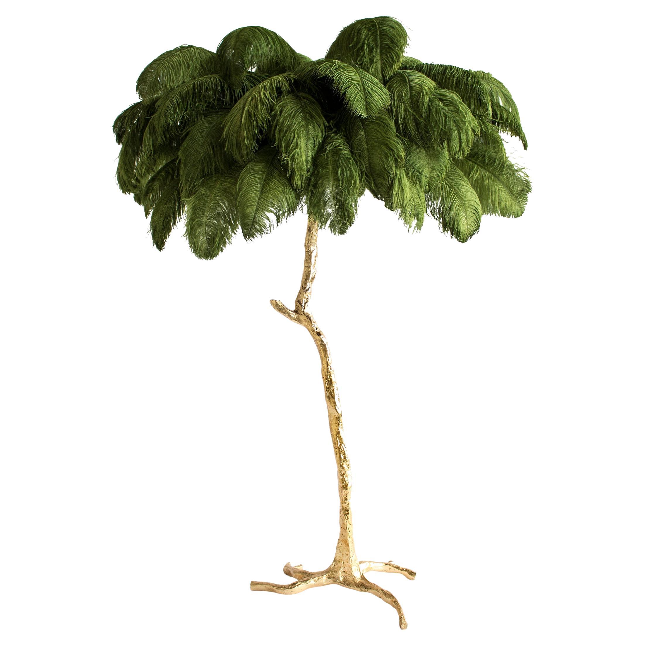 Feather Floor Lamp, Ivy Green For Sale