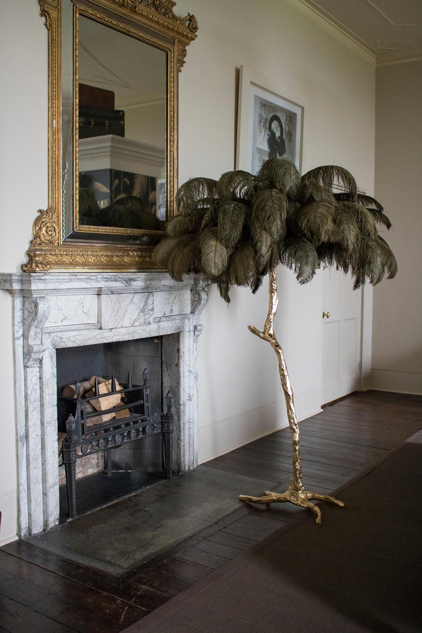 ostrich feather floor lamp