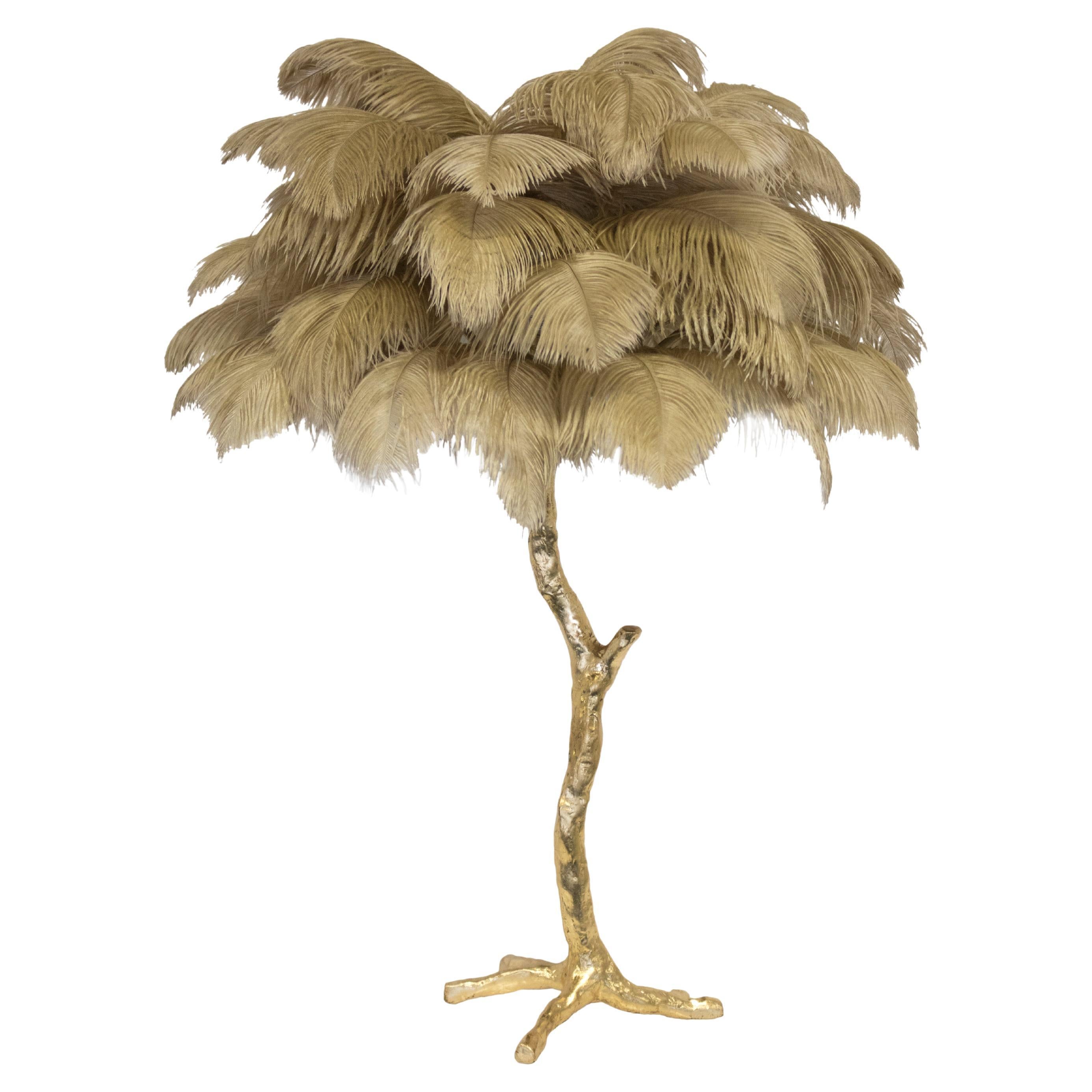 Feather Table Lamp, Old Gold