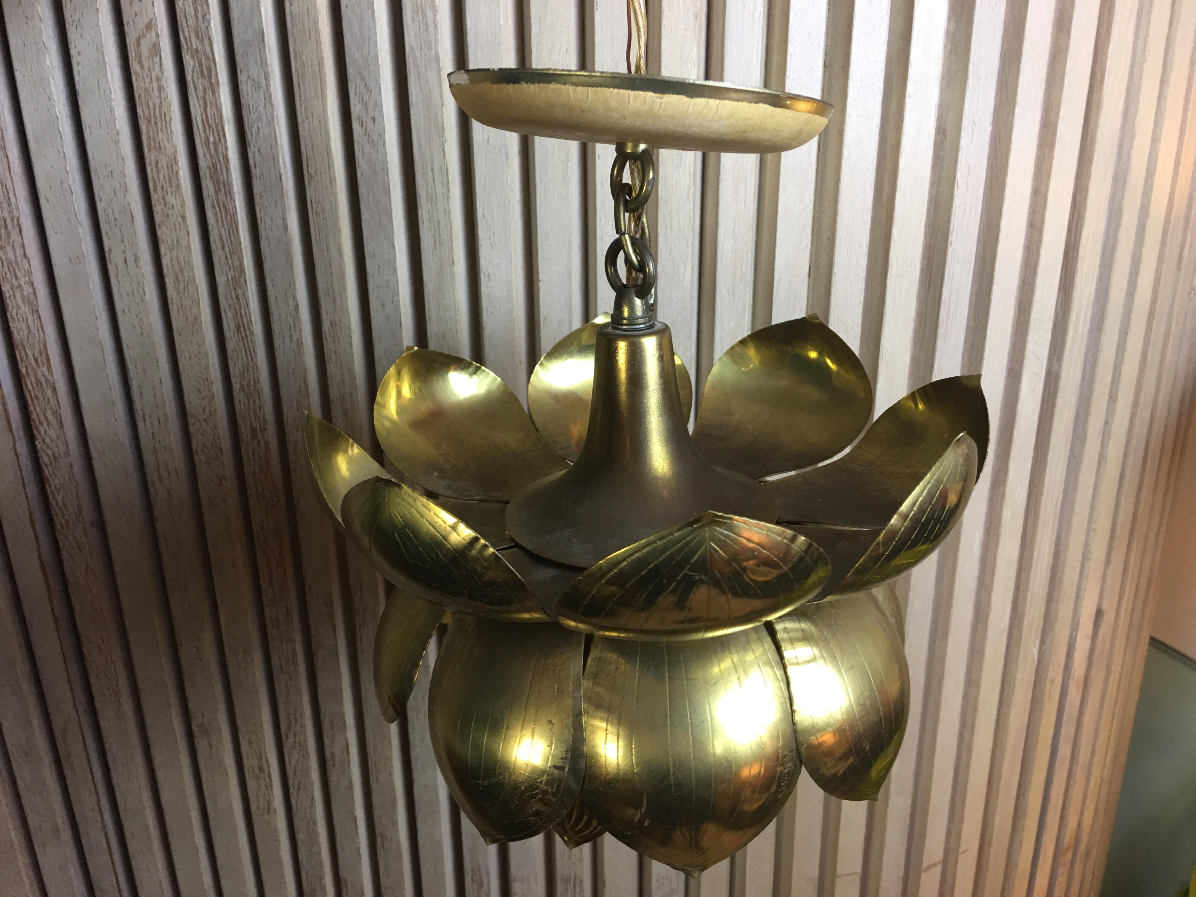 Hong Kong Feldman Lighting Company Pair of Lotus Pendant