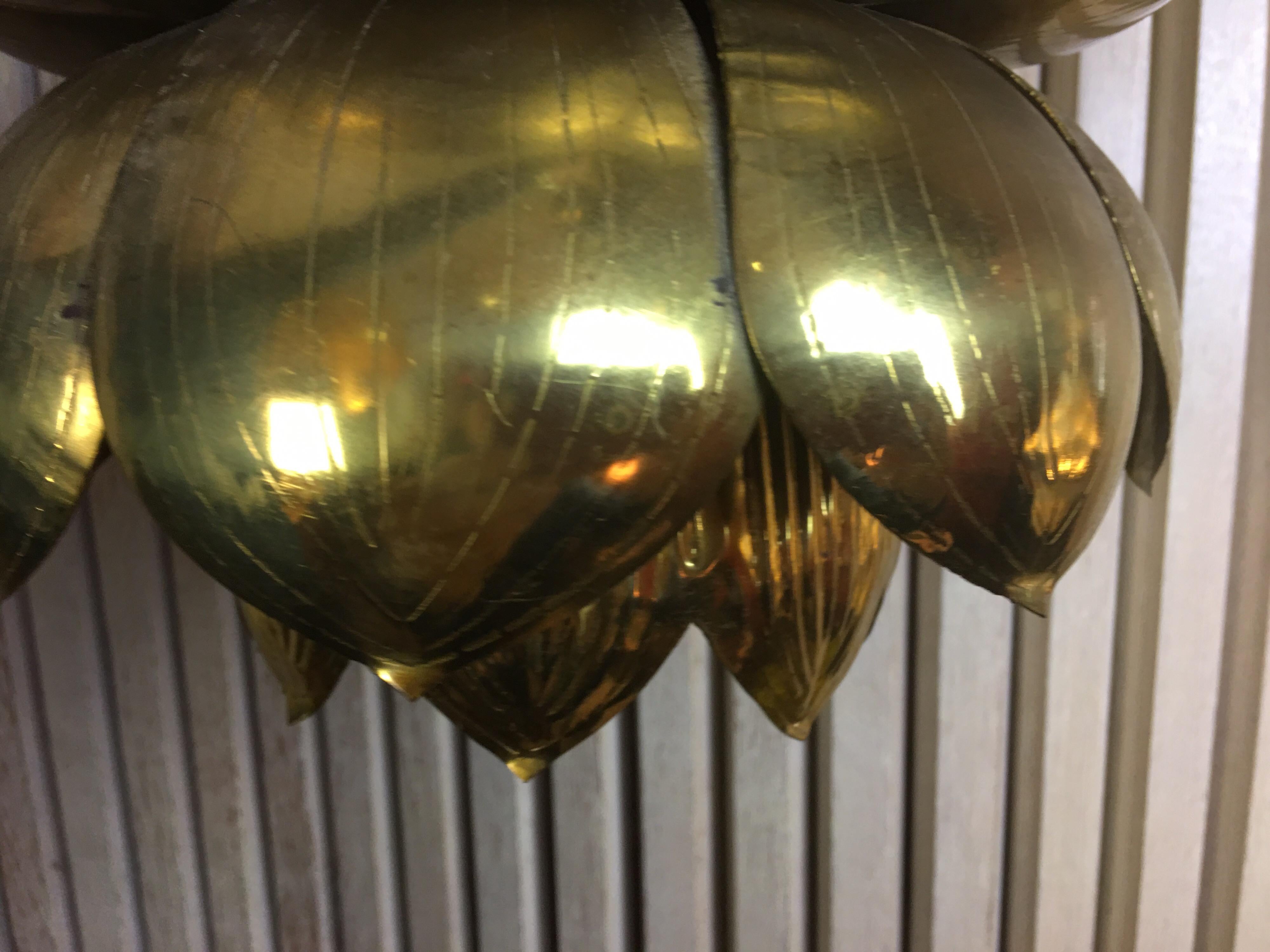 Mid-20th Century Feldman Lighting Company Pair of Lotus Pendant