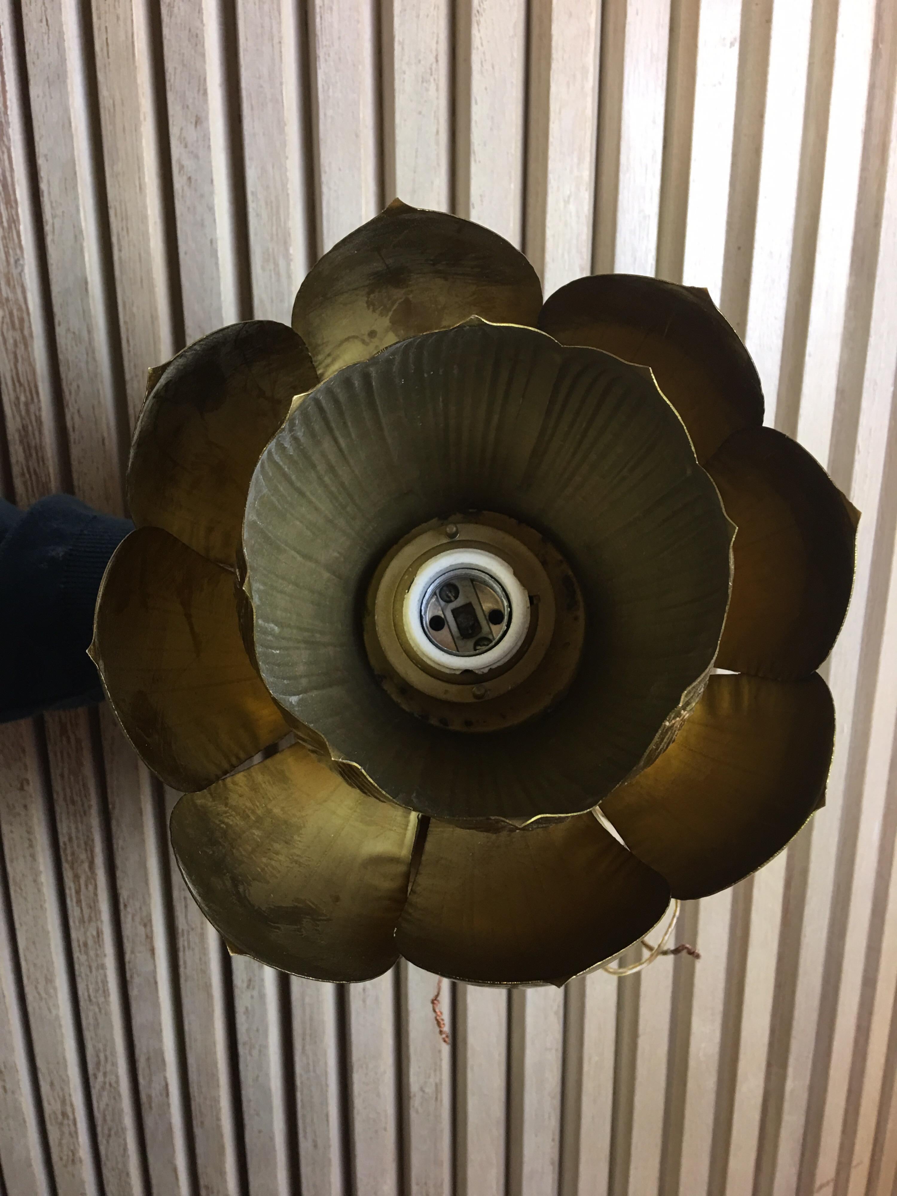 Brass Feldman Lighting Company Pair of Lotus Pendant