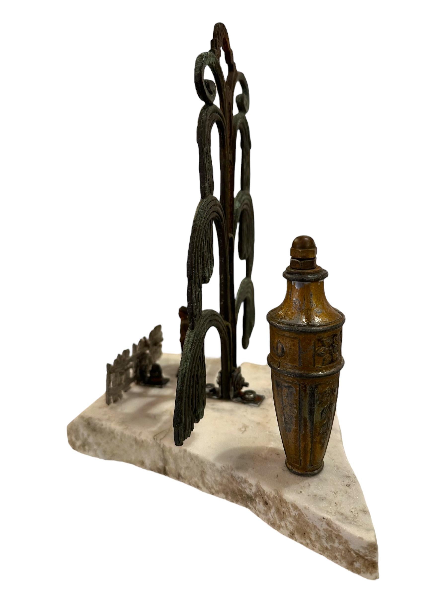 Modern The Fence, Objet d'Art - Architectural Artifacts on a Marble Base For Sale