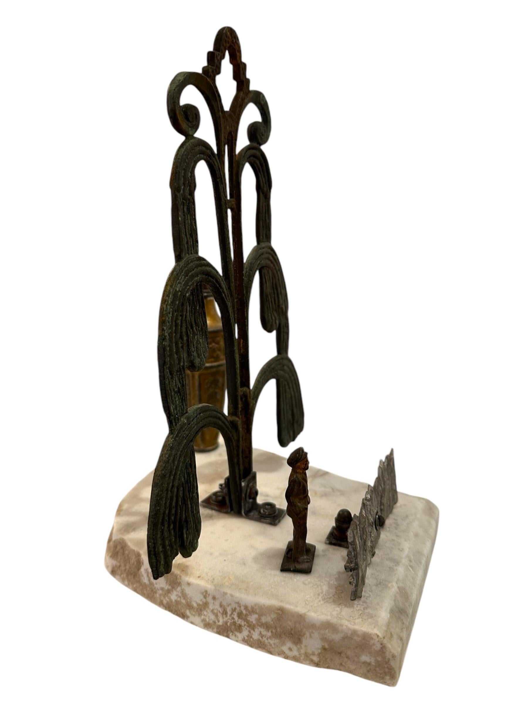American The Fence, Objet d'Art - Architectural Artifacts on a Marble Base For Sale