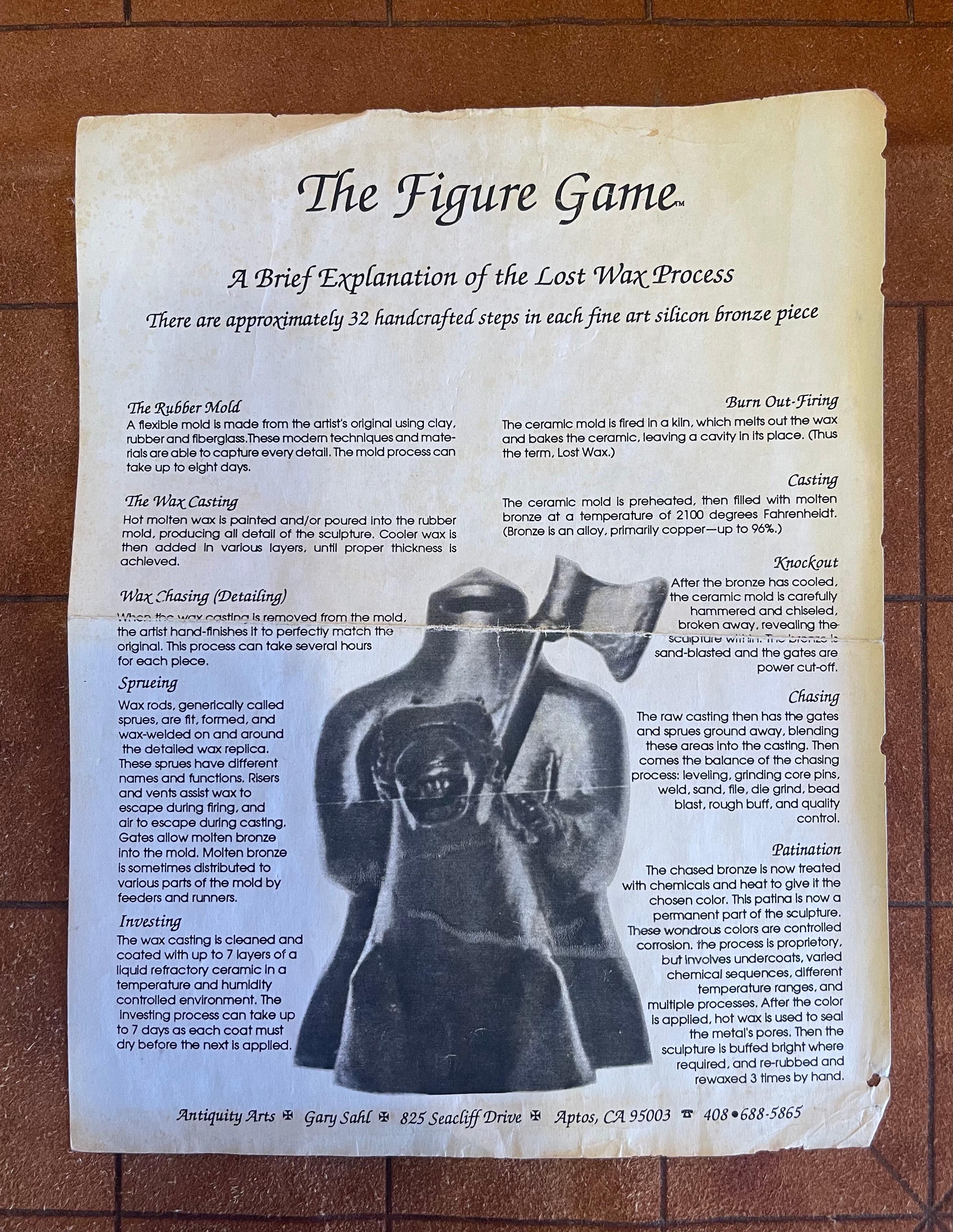 Le jeu de figurines « The Original Game of Chess » (Le jeu d'échecs original) en bronze de Gary Sahl Rare en vente 2
