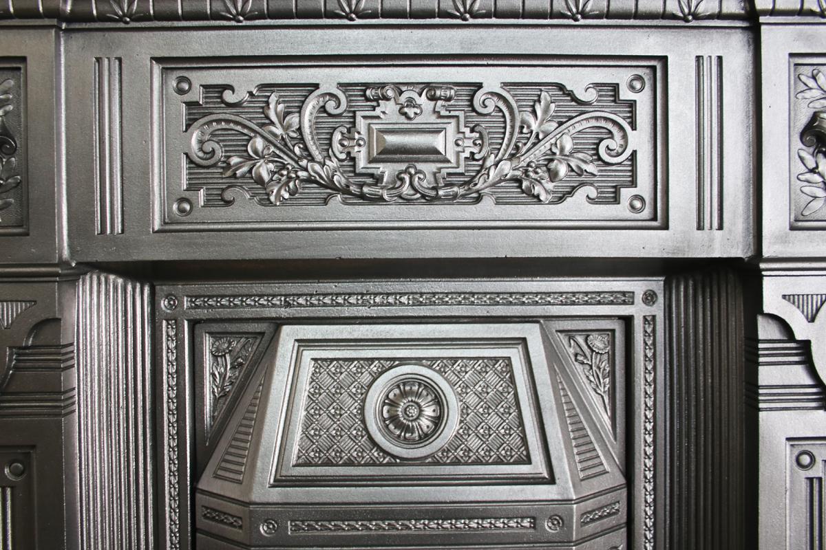 Fire Queen, a Large Antique Late Victorian Cast Iron Combination Fireplace 1
