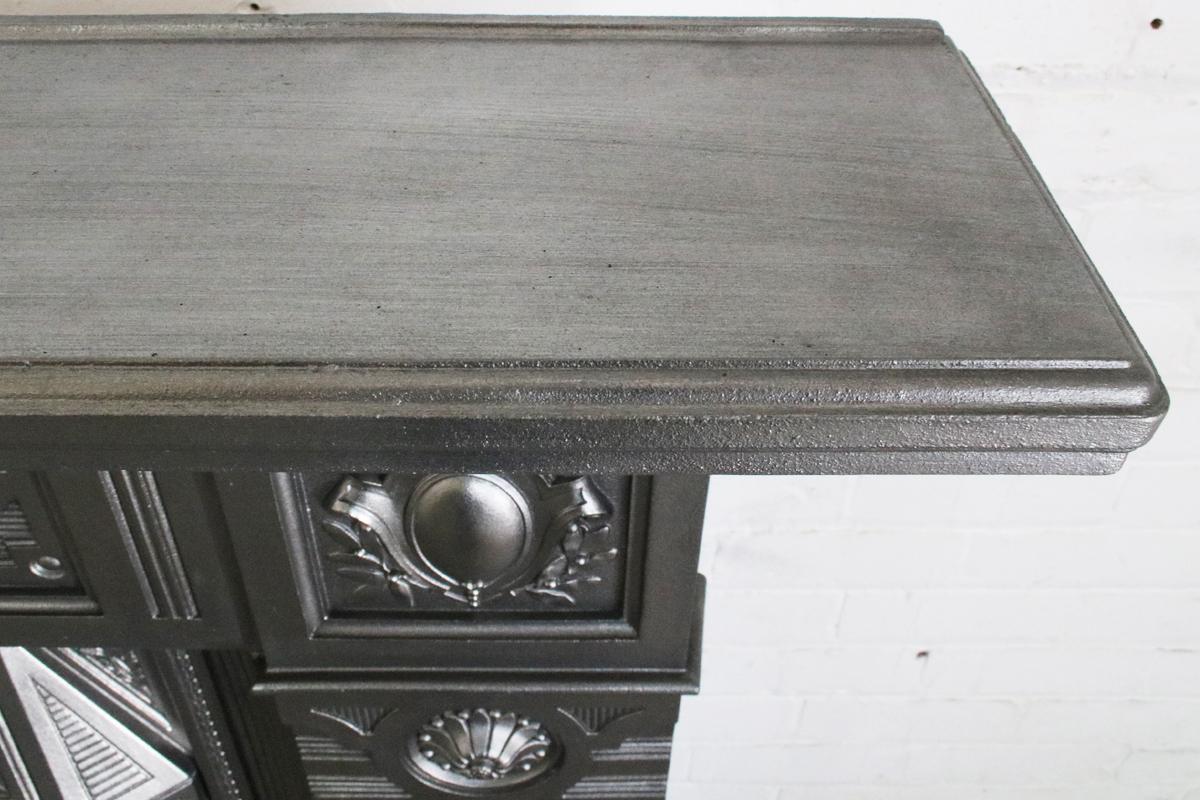 Fire Queen, a Large Antique Late Victorian Cast Iron Combination Fireplace 3