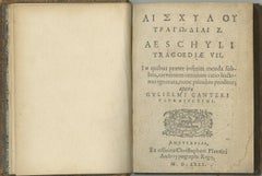The FIRST Canter Edition of AESCHYLUS
