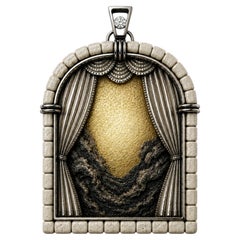 The First Day of Creation Jerusalem Stone and Sterling Silver Pendant with 24K