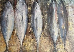 "The Fisherman's Harvest" Contemporary Painting, Indonesian Artist A. Muliastra