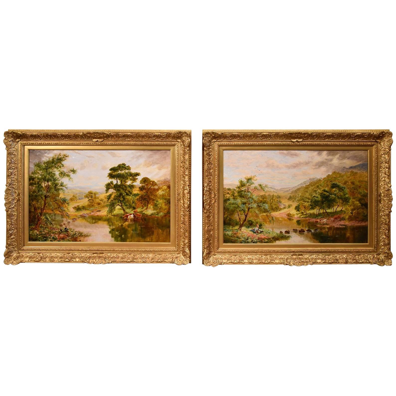 "The Fishermans Hunt" Pair by William Irving For Sale