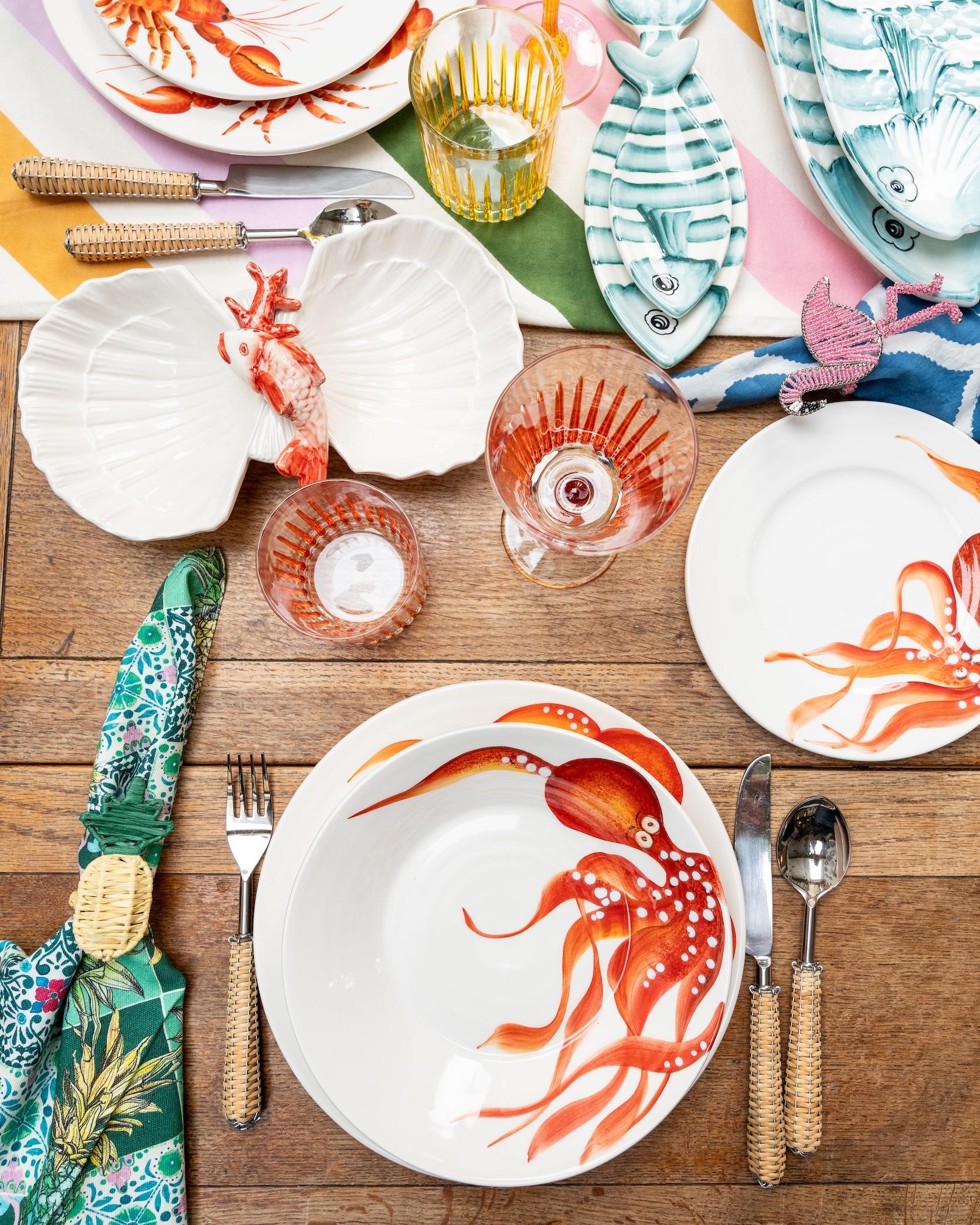 The Fishes - Hand-Painted Ceramic Platter / Tray - Large In New Condition For Sale In ROCCAVIVARA CB, IT