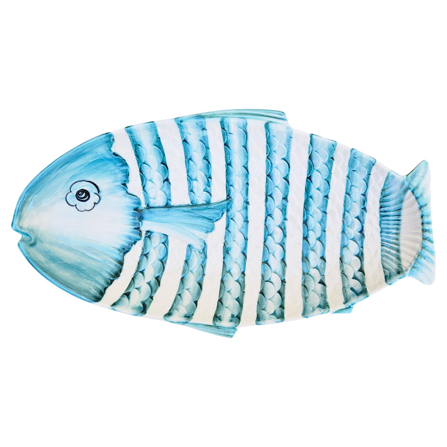 The Fishes - Hand-Painted Ceramic Platter / Tray - Large