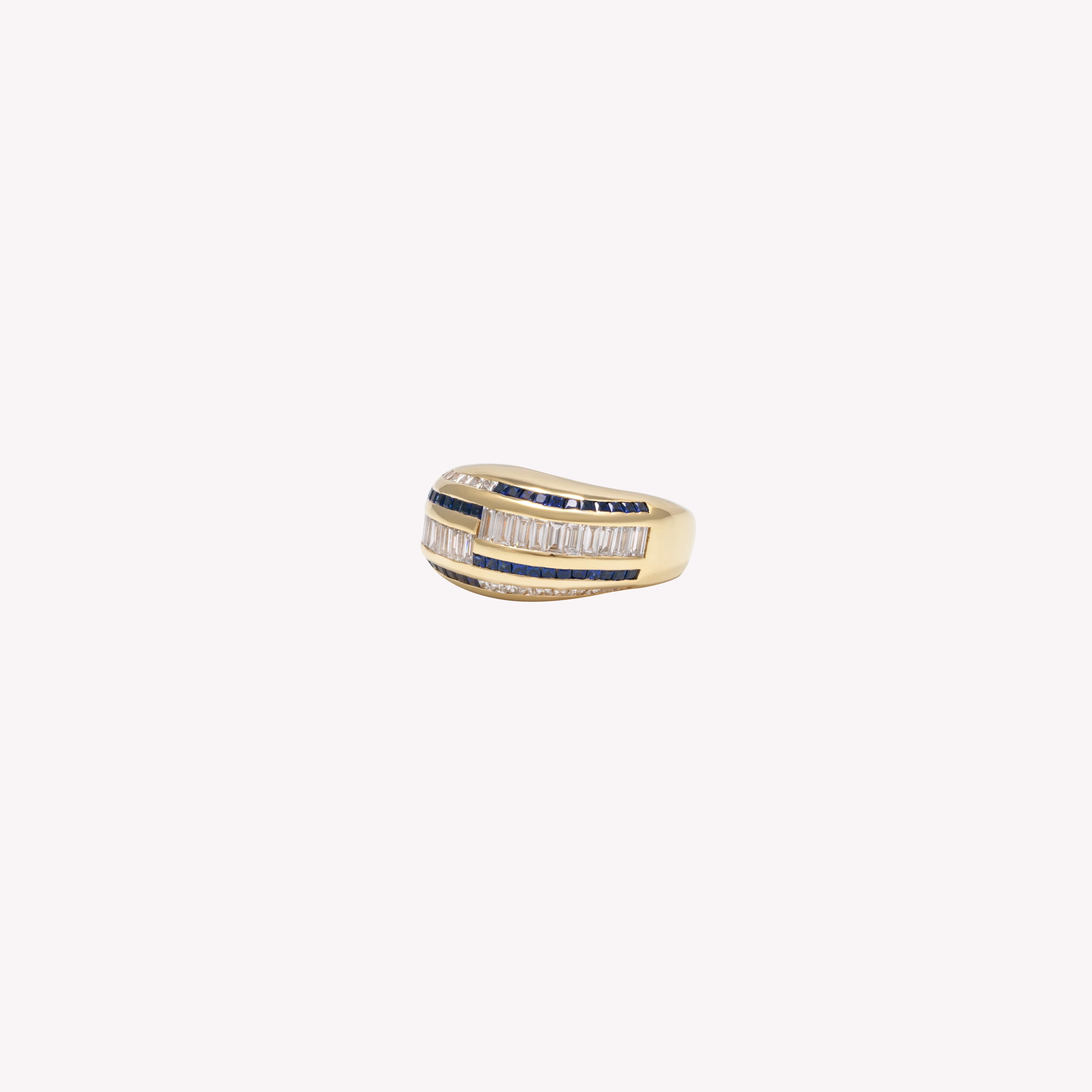 The Fitzgerald Cigar Band - 2.5ct baguette & princess cut diamonds & sapphires 5