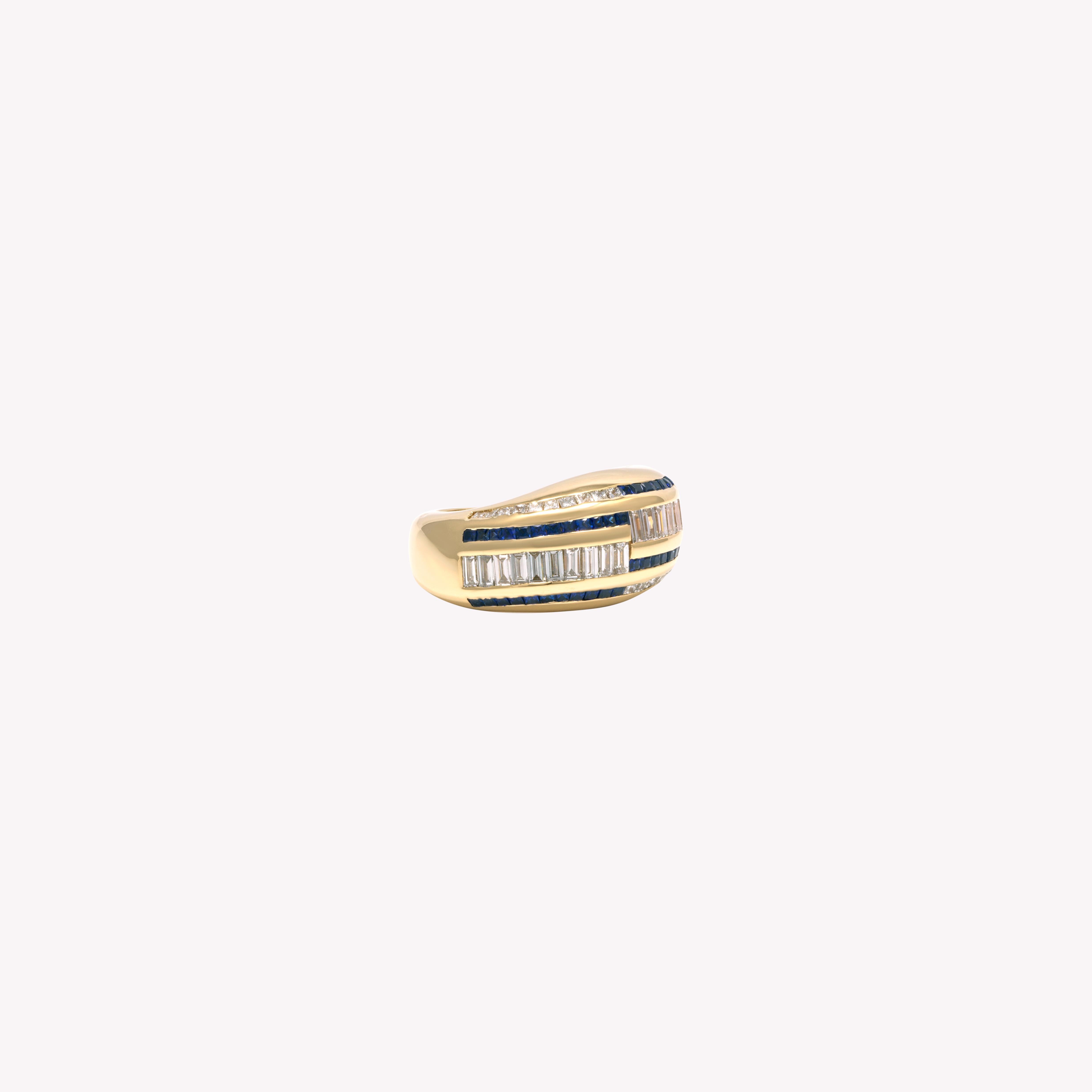 The Fitzgerald Cigar Band - 2.5ct baguette & princess cut diamonds & sapphires 6