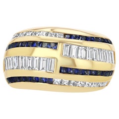 The Fitzgerald Cigar Band - 2.5ct baguette & princess cut diamonds & sapphires